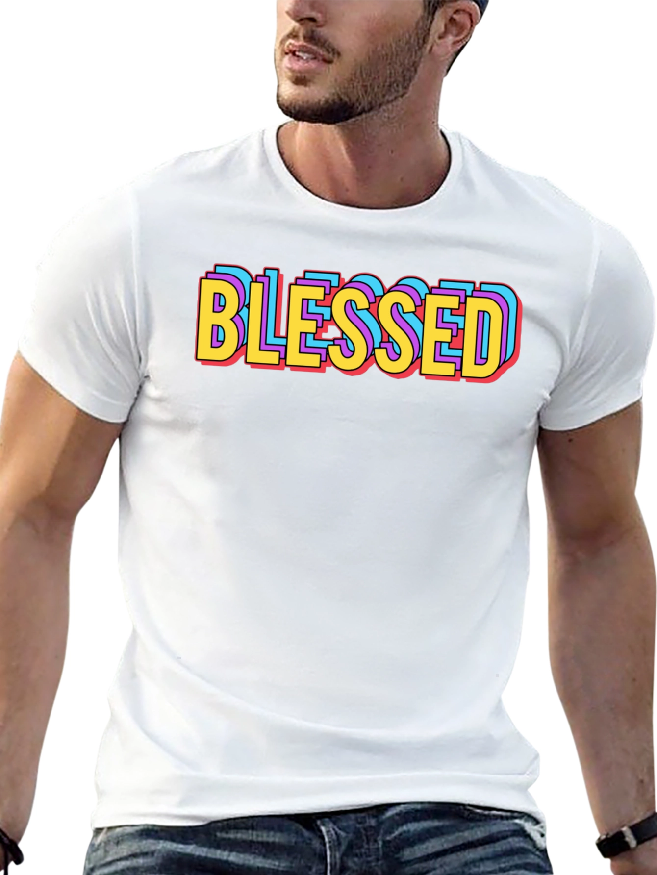 Blessed Graphic Tee - Retro Style Black T-Shirt