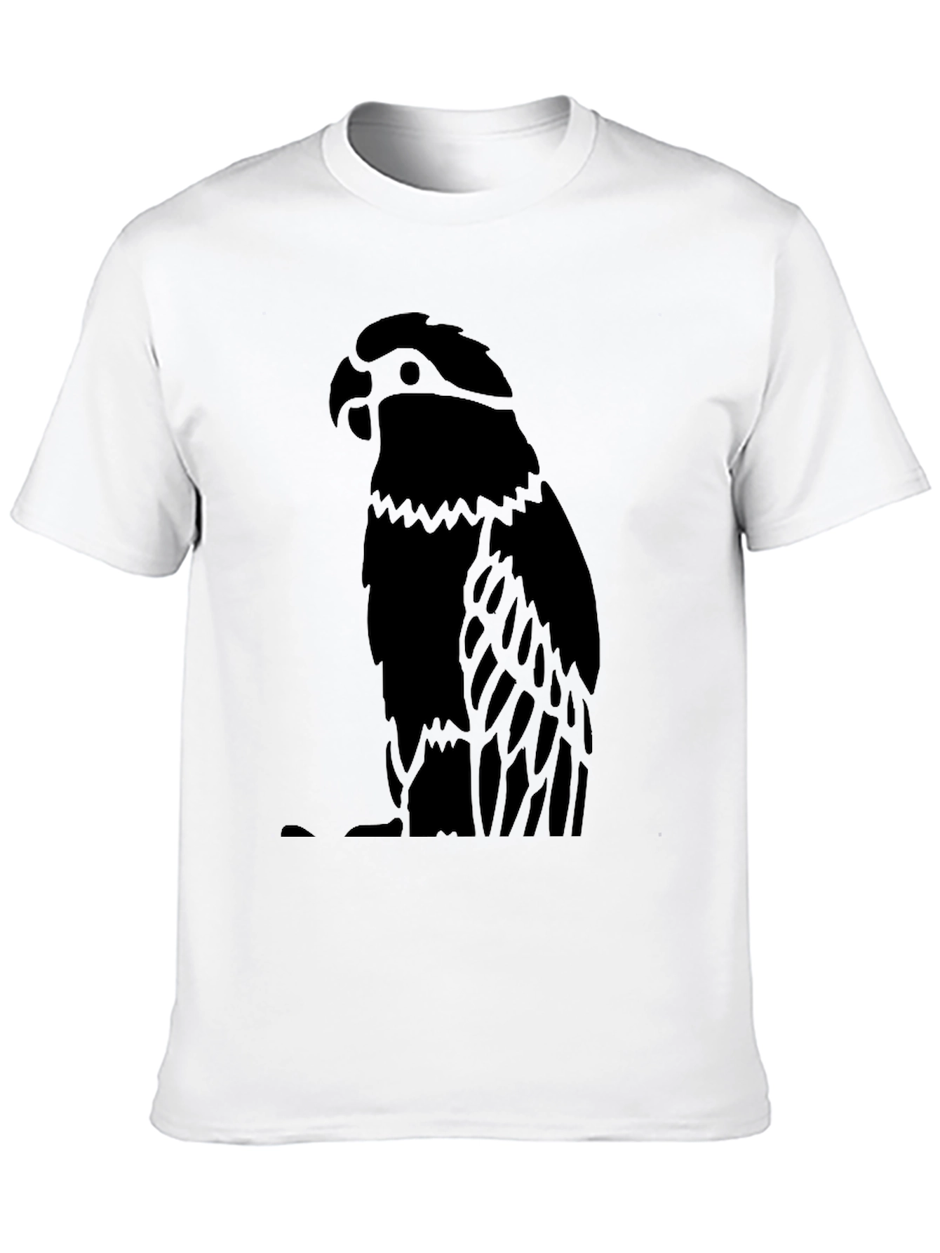 Black Parrot Graphic Tee - Mens Crew Neck Shirt