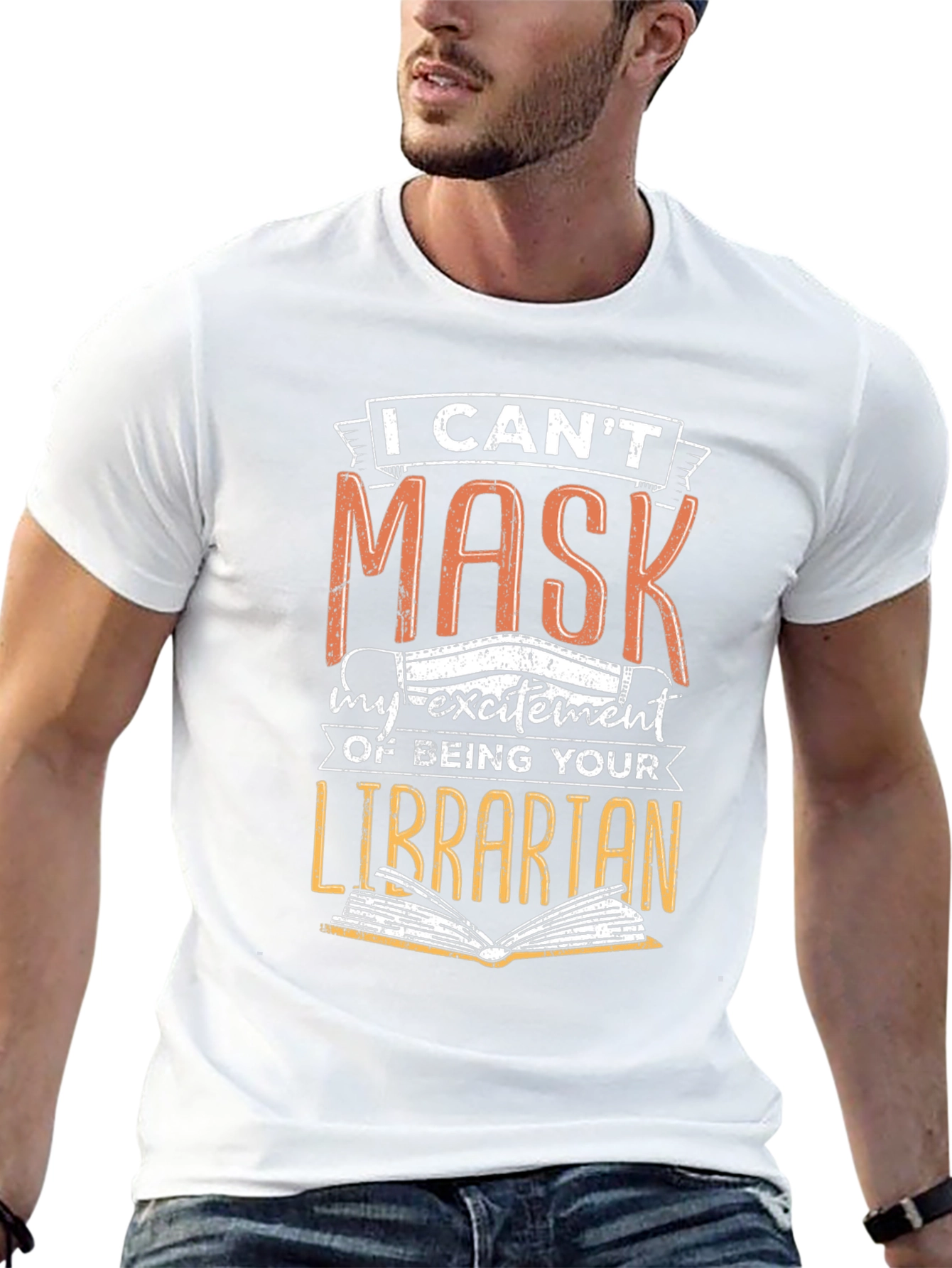 Librarian Mask T-Shirt - I Cant Mask My Excitement