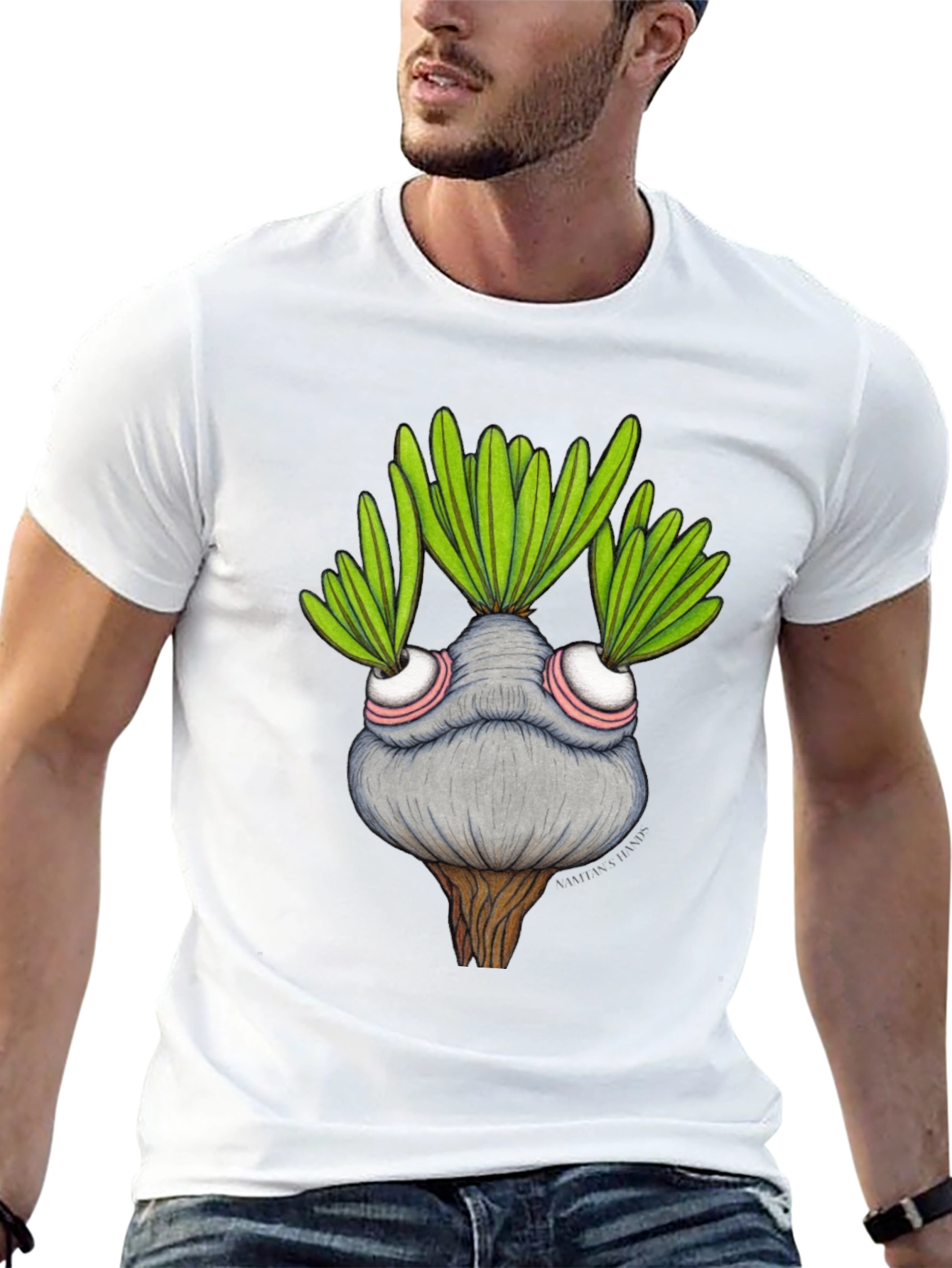 Whimsical Plant Character Graphic T-Shirt