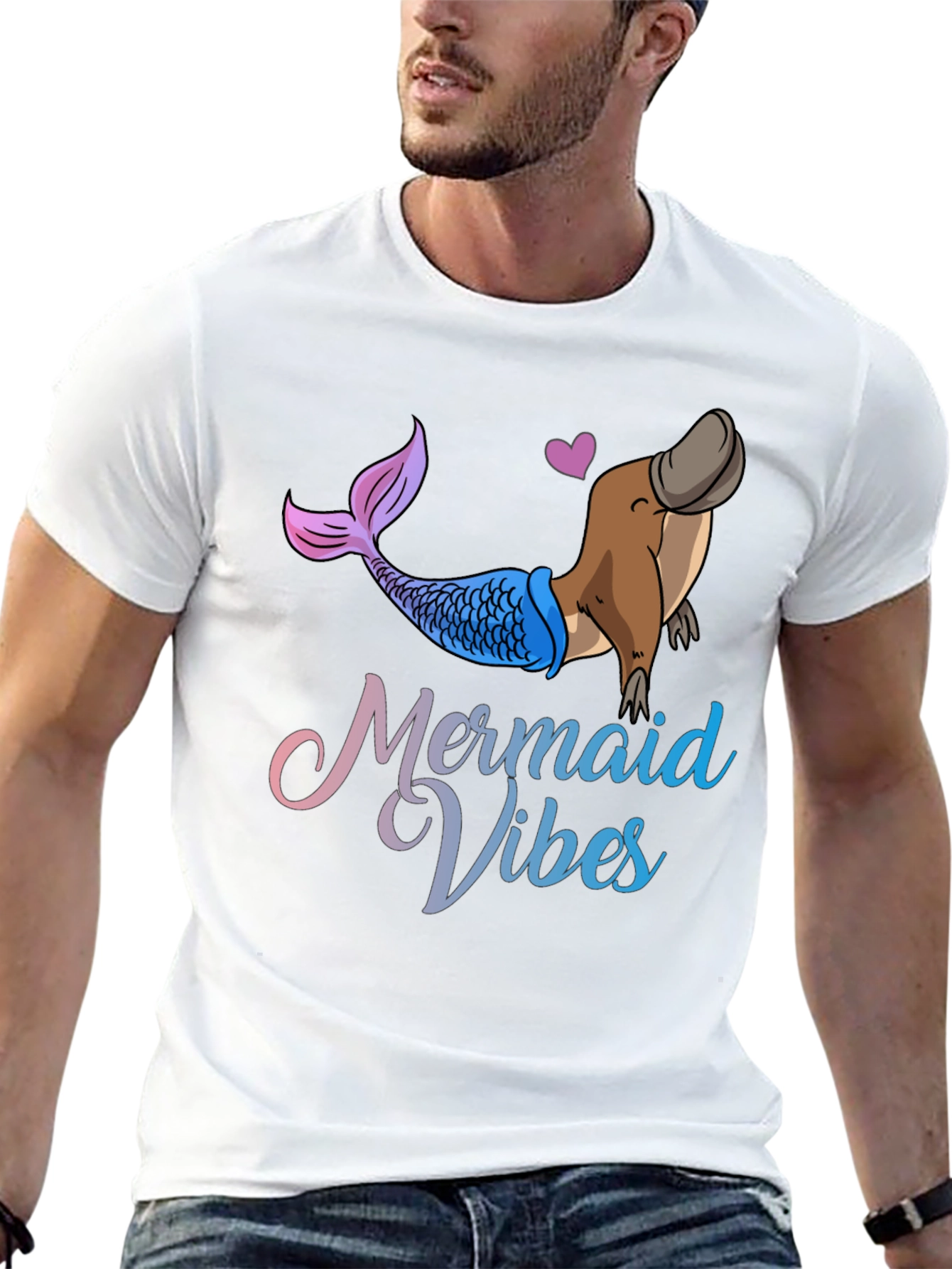 Mermaid Vibes Platypus Graphic T-Shirt