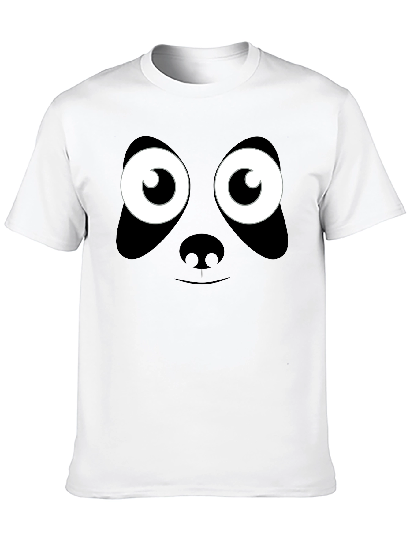 Panda Face Graphic T-Shirt - Black Cotton Tee