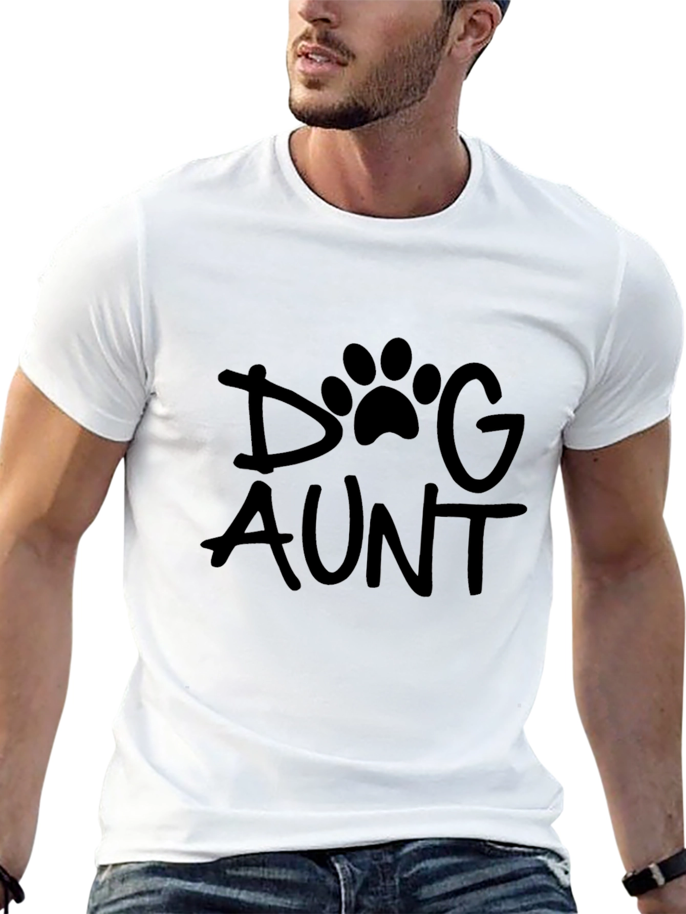 Dog Aunt T-Shirt: Black Graphic Tee