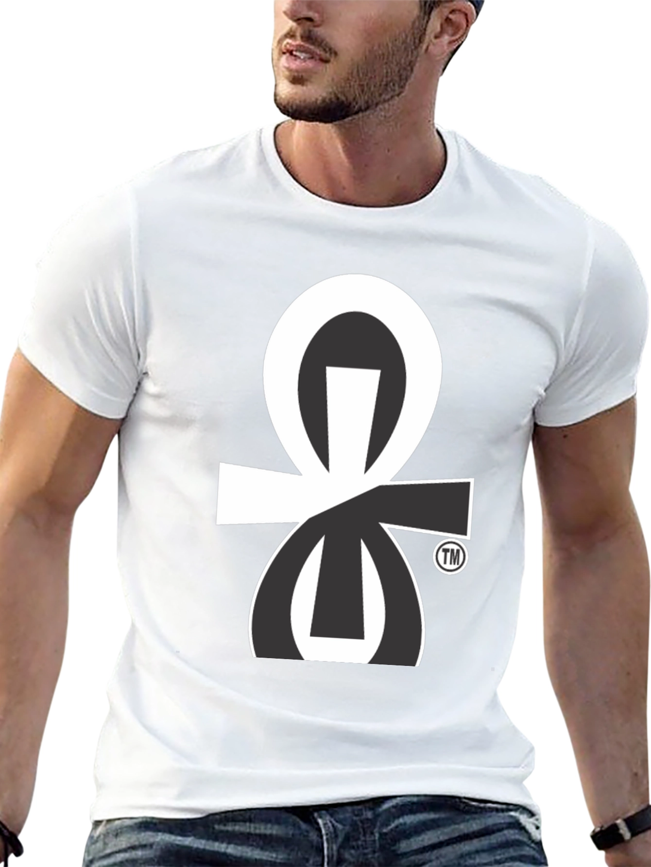Modern Ankh Graphic Tee - Stylish Black T-Shirt