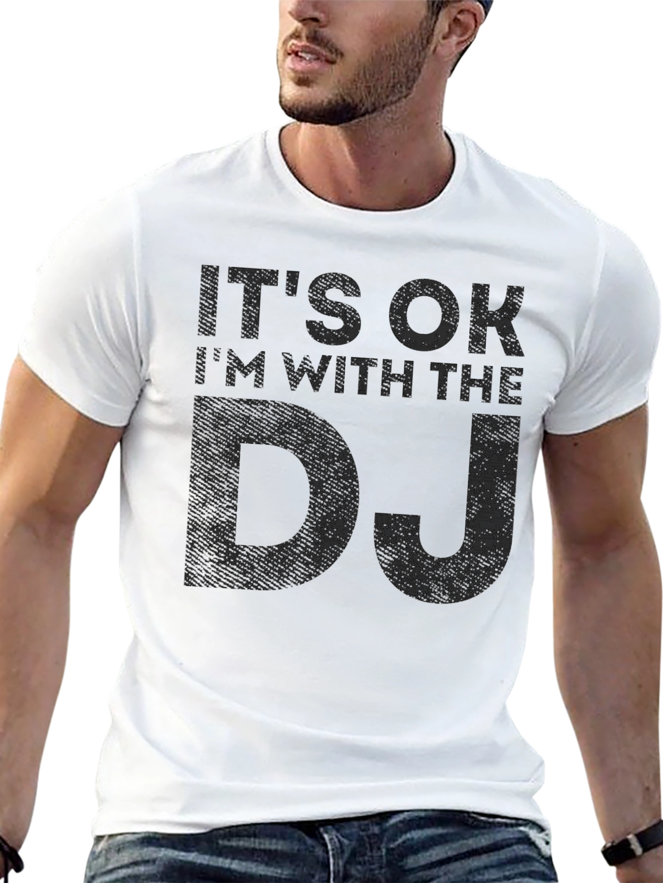 Its OK Im With the DJ Black Graphic Tee