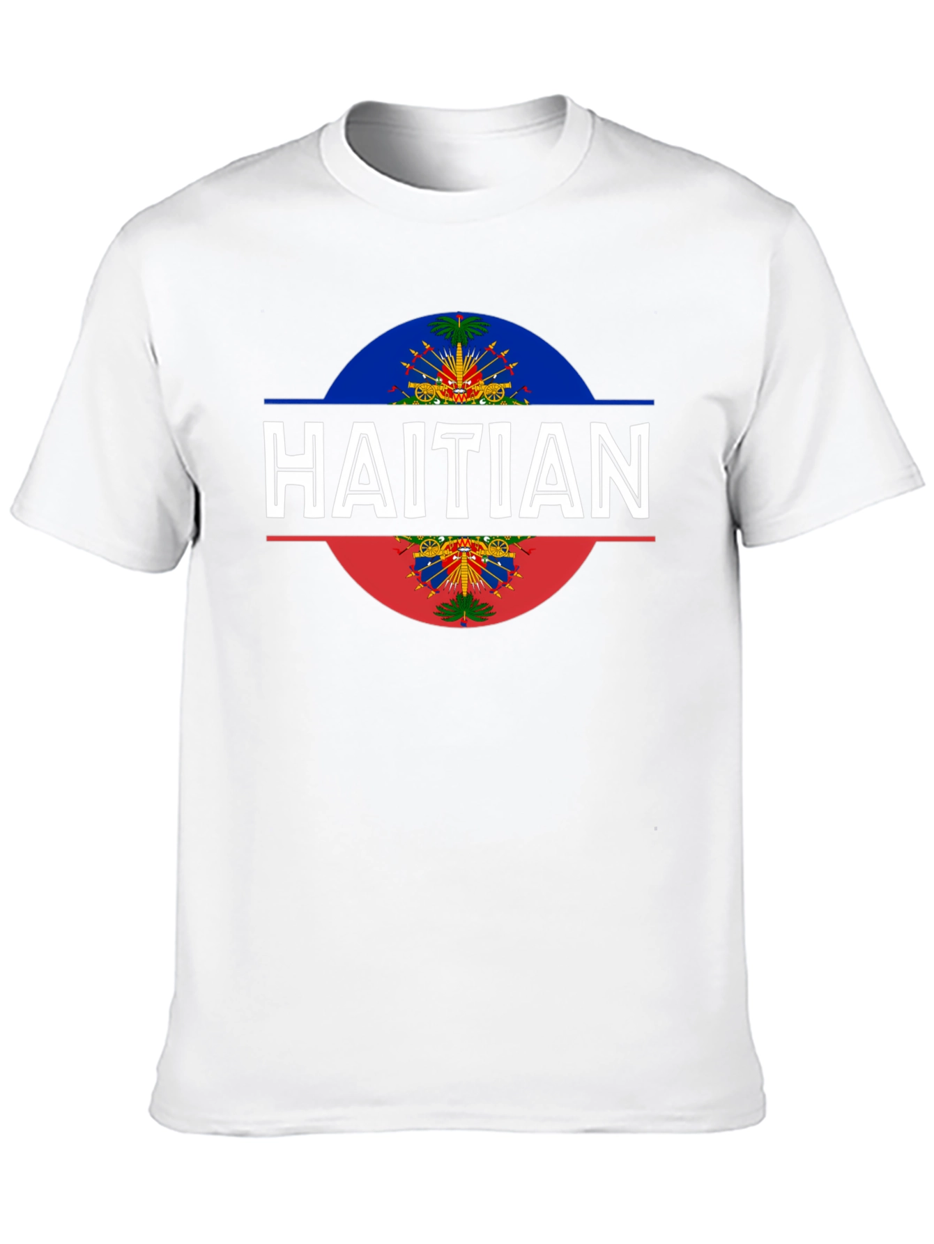 Haitian Flag T-Shirt - Black Crew Neck Tee