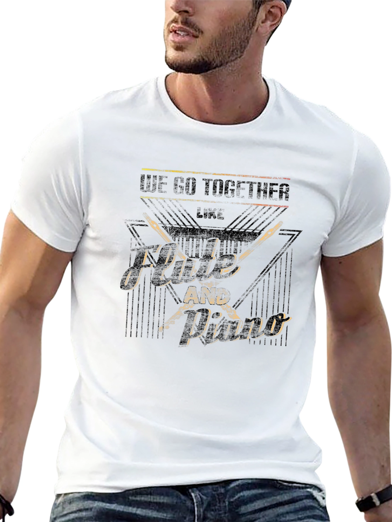 Flute and Piano T-Shirt - Music Lover Tee