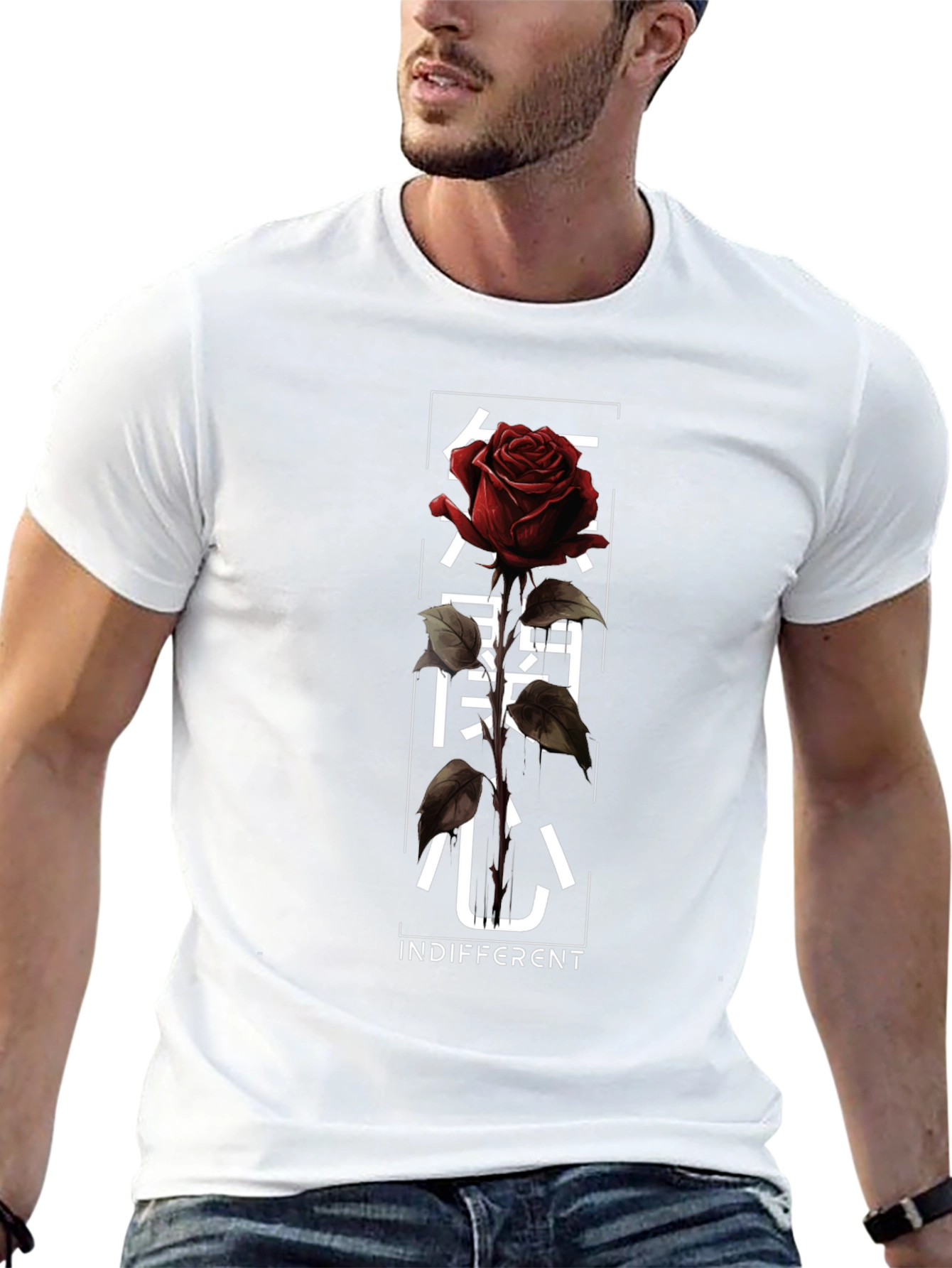 Indifferent Rose Graphic Tee - Black