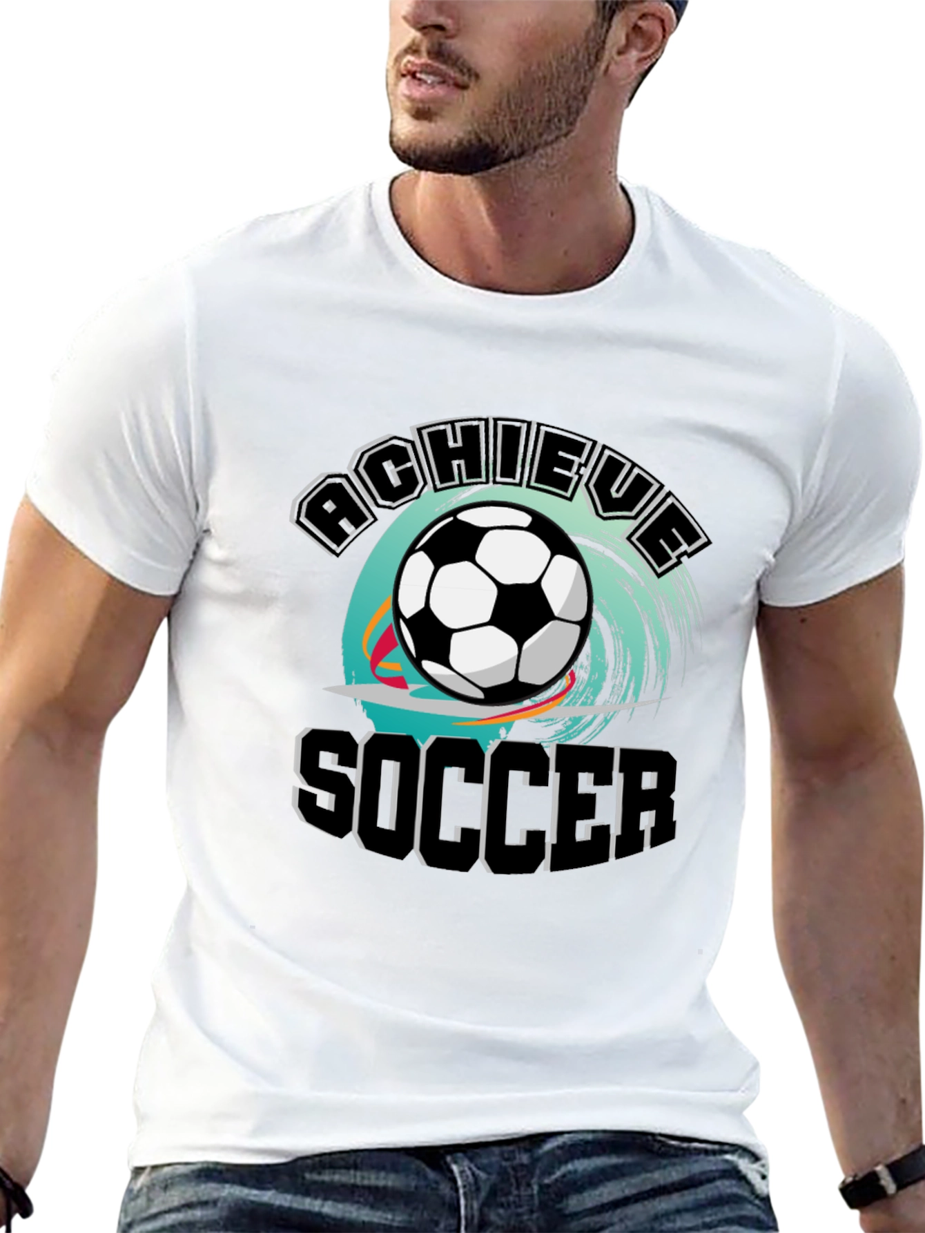 Achieve Soccer T-Shirt - Black Graphic Tee