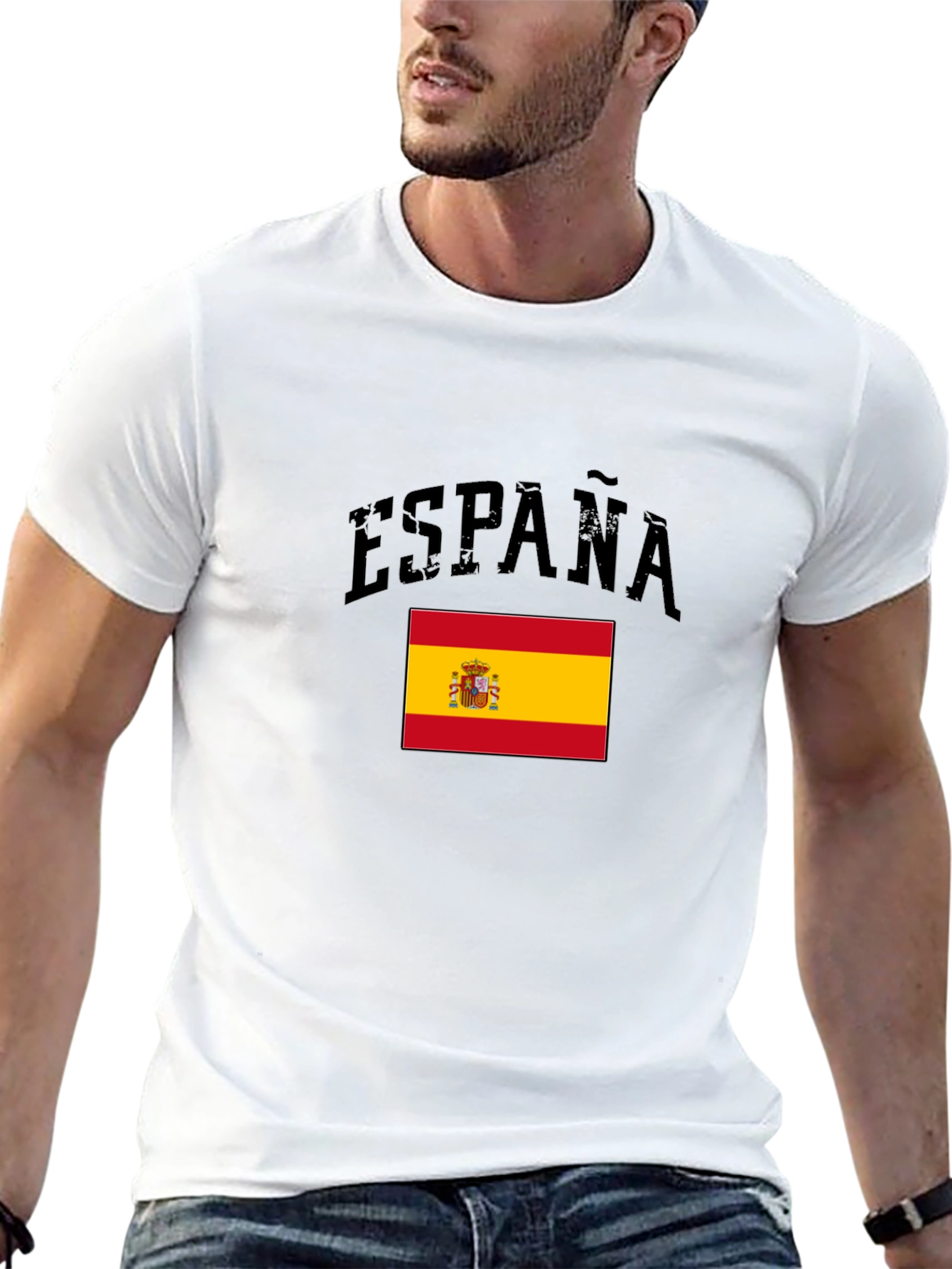 Espana Flag Graphic Tee - Mens Black T-Shirt