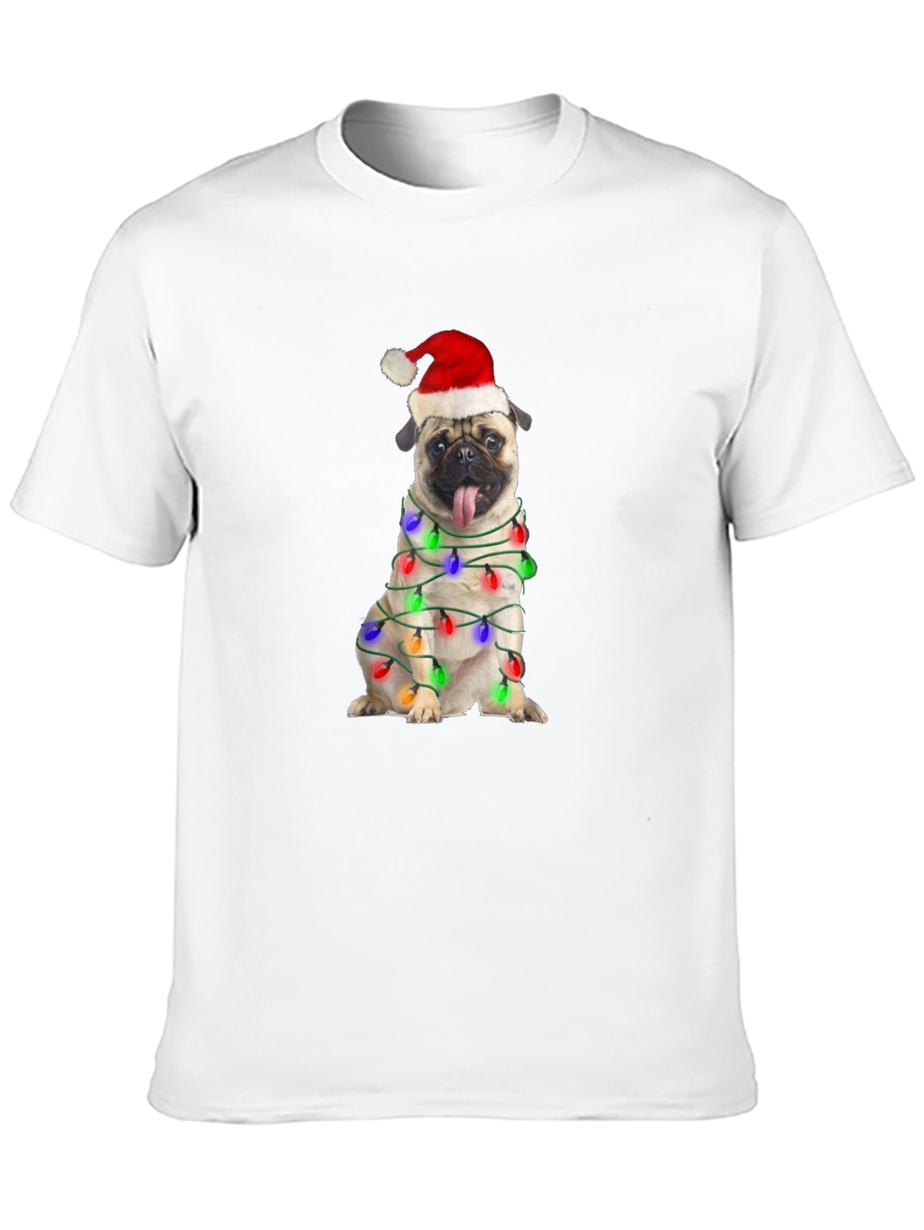 Festive Pug Christmas Lights T-Shirt