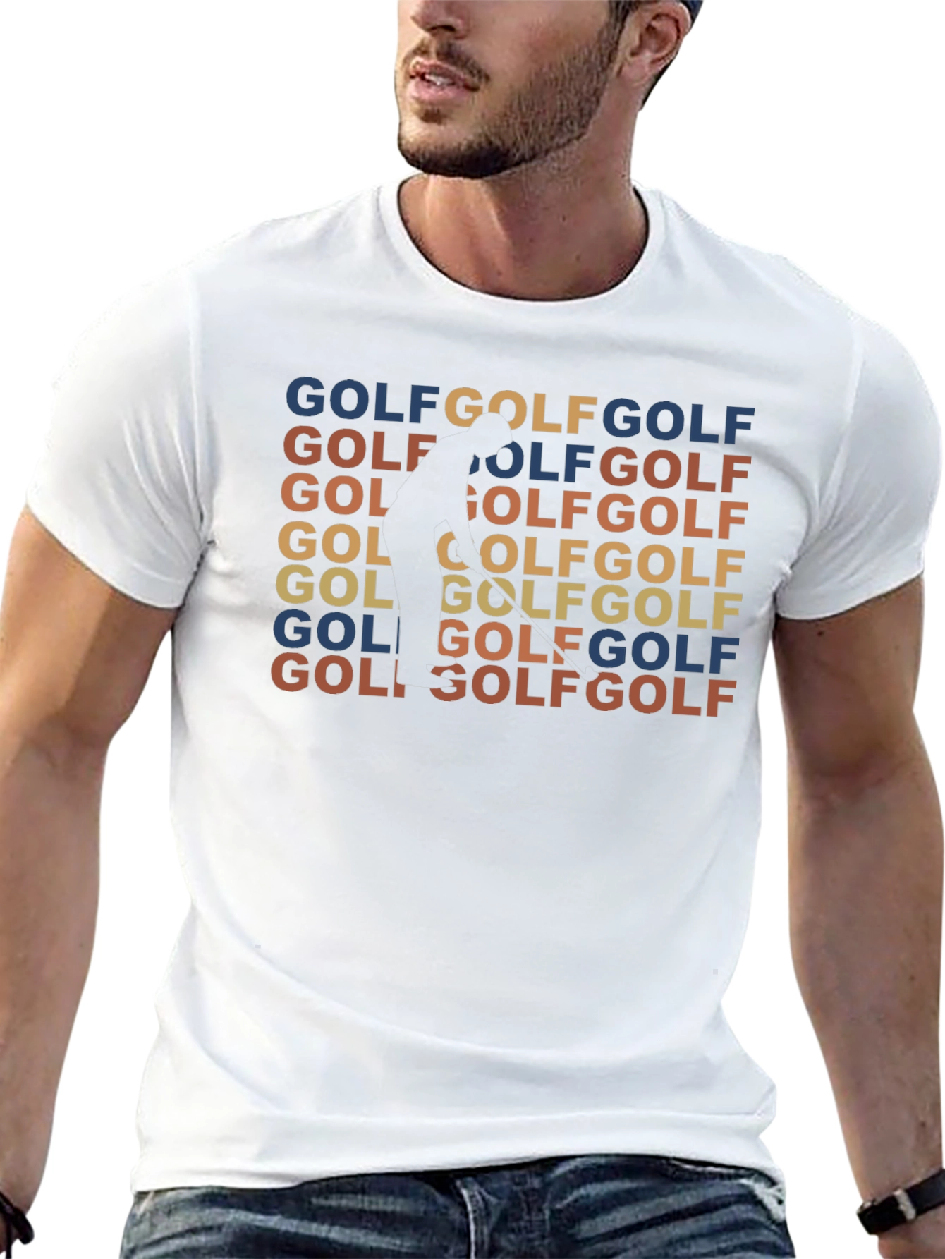 Golf Retro T-Shirt - Golfer Silhouette Design Tee