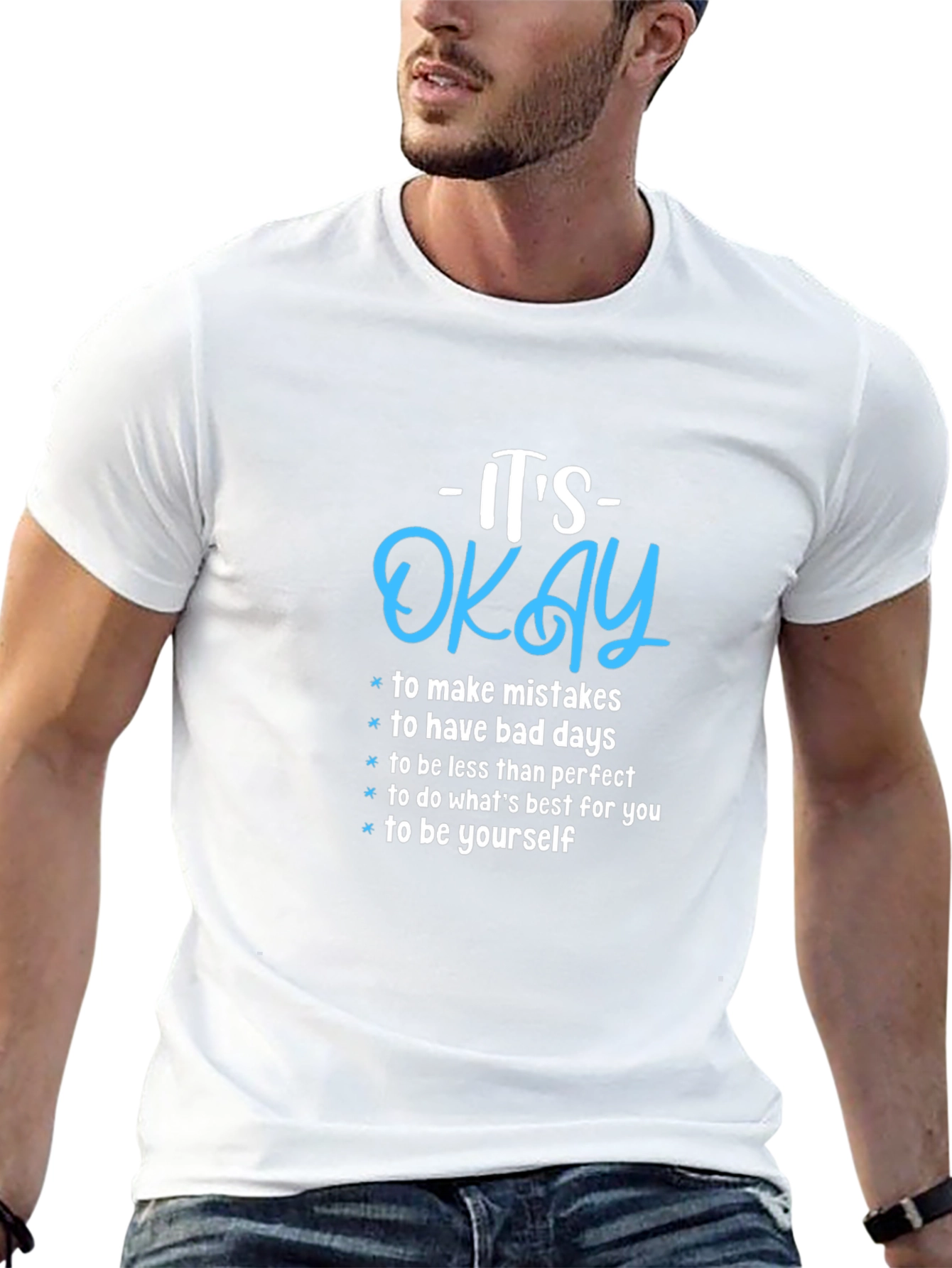 Its Okay Motivational Graphic Tee - Black