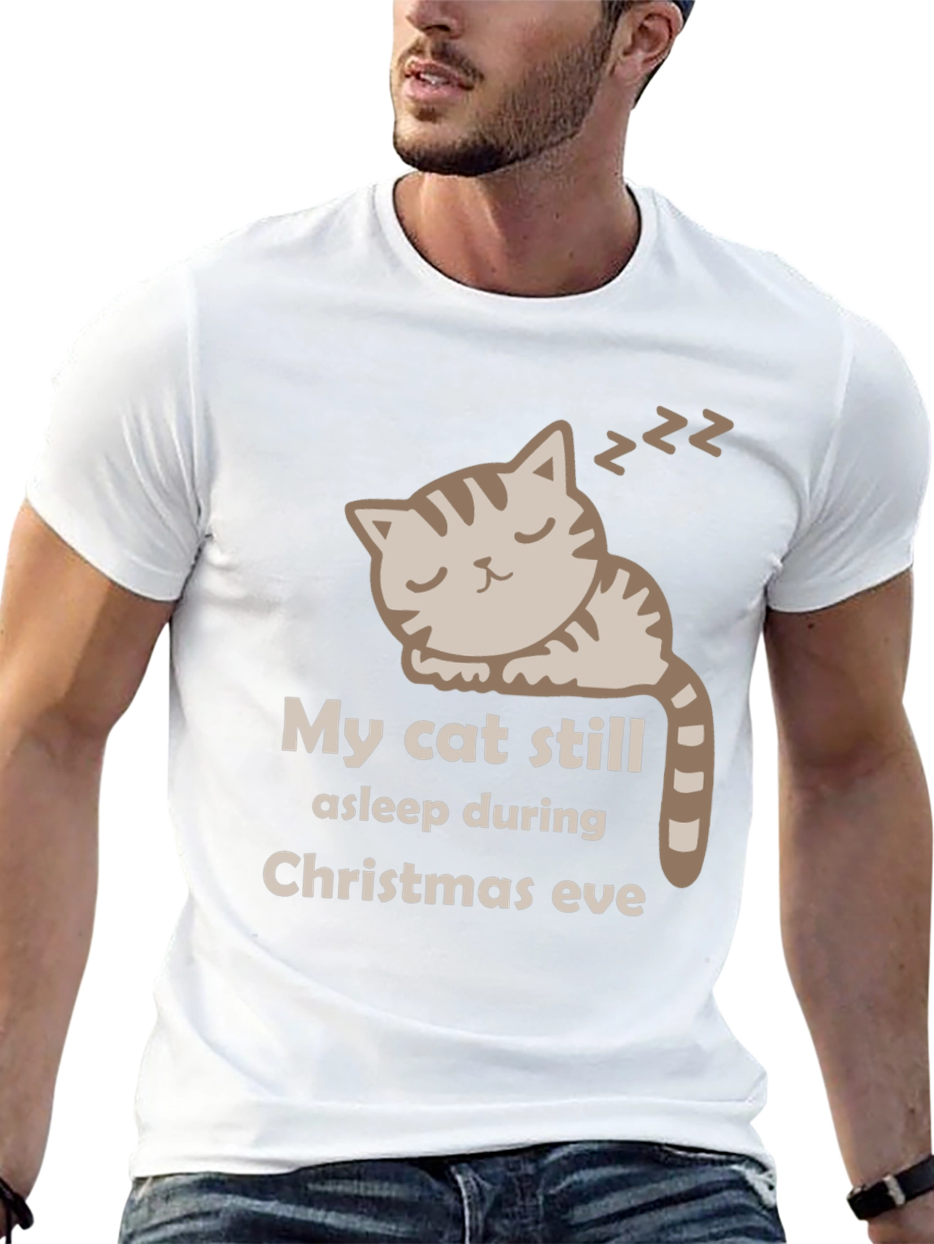 My Cat Still Asleep Christmas Eve Graphic T-Shirt