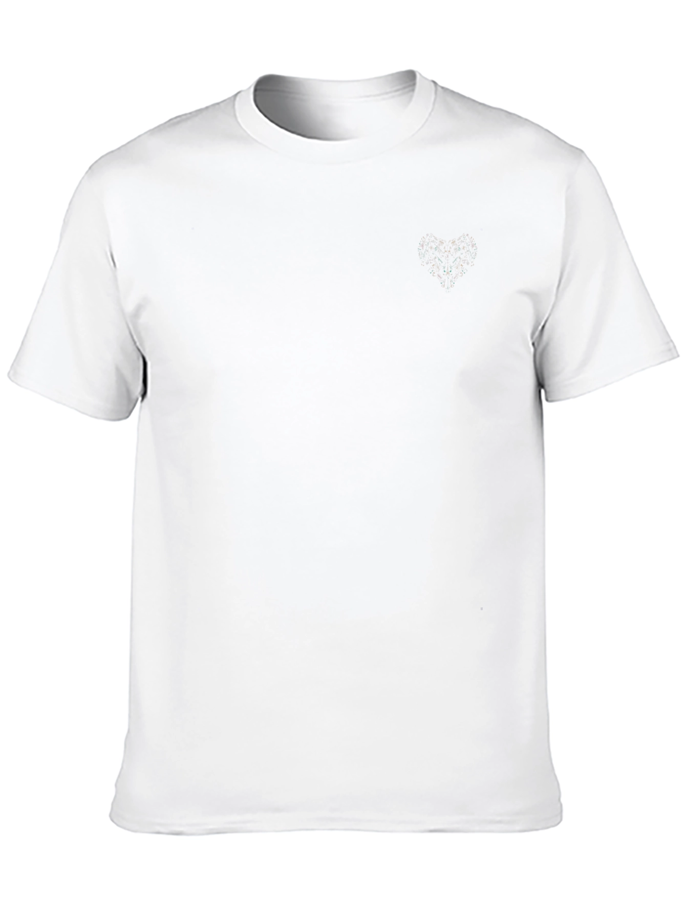 Black Crew Neck Tee with Subtle Heart Detail