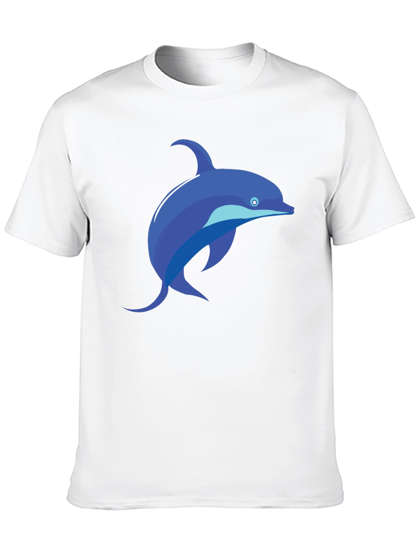Black T-Shirt with Blue Dolphin Graphic Tee