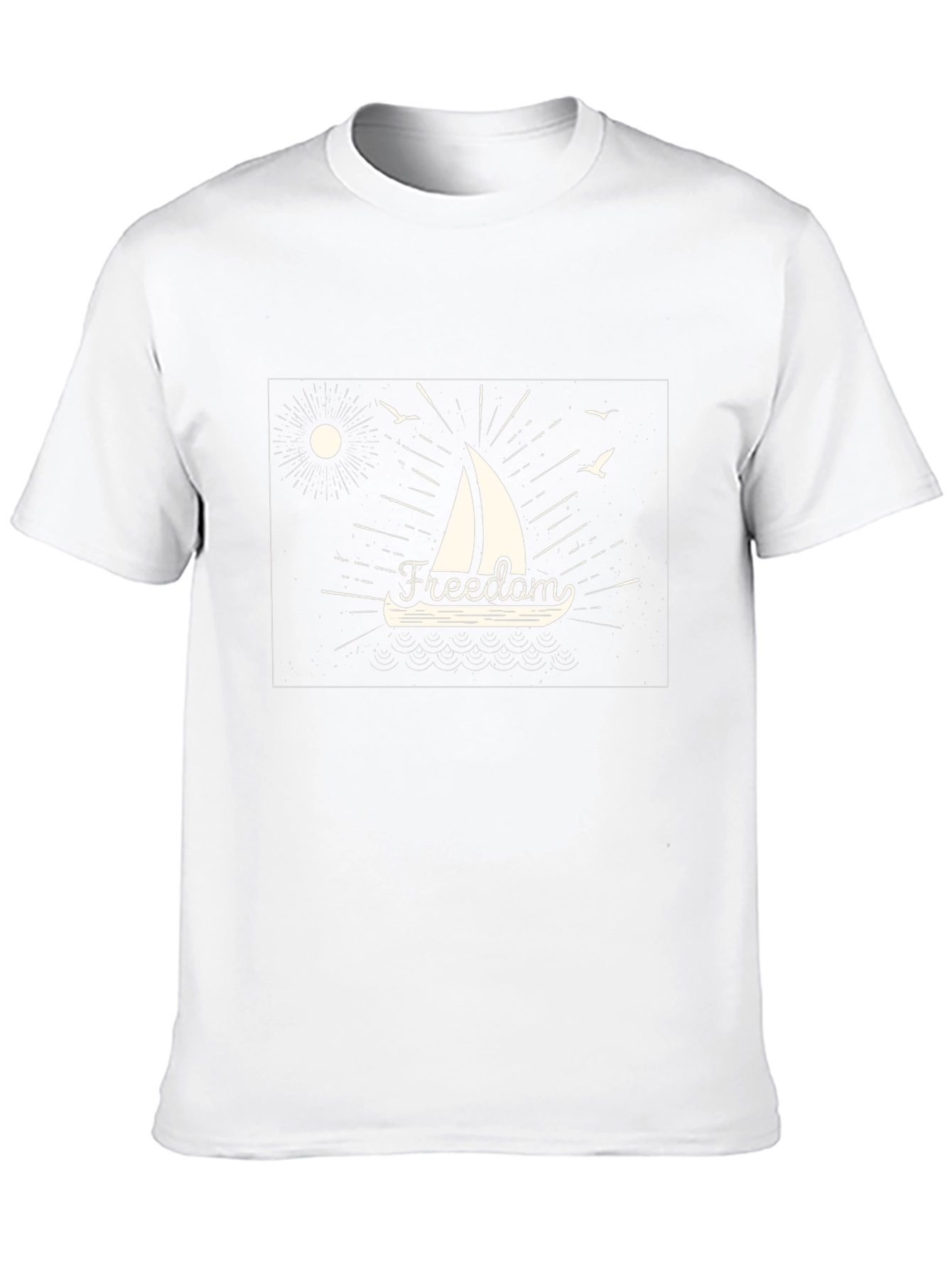 Freedom Sailboat Graphic Tee - Black Cotton T-Shirt