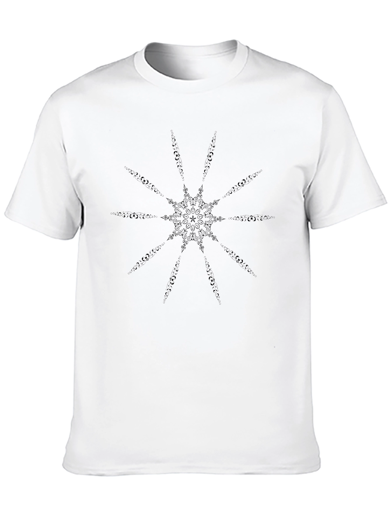 Geometric Starburst Graphic Black T-Shirt