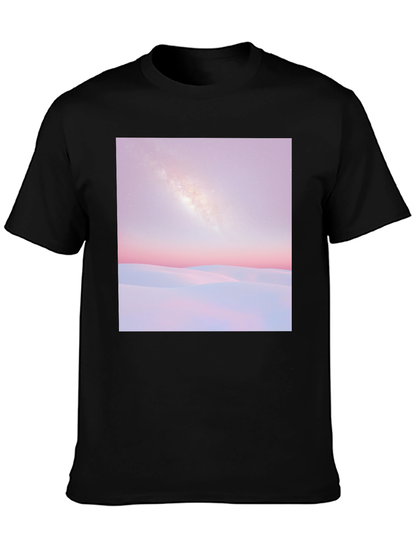 Milky Way Desert Graphic Tee - Black Cotton T-Shirt