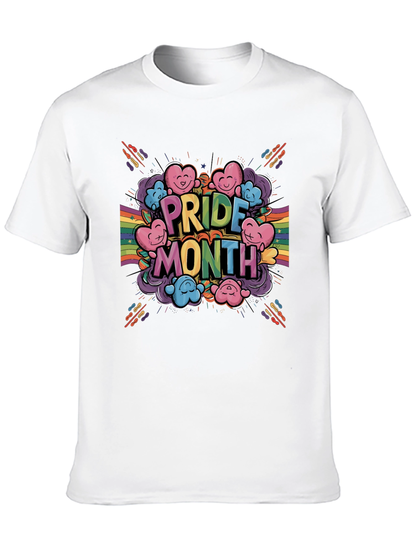 Pride Month Cartoon Heart Graphic T-Shirt