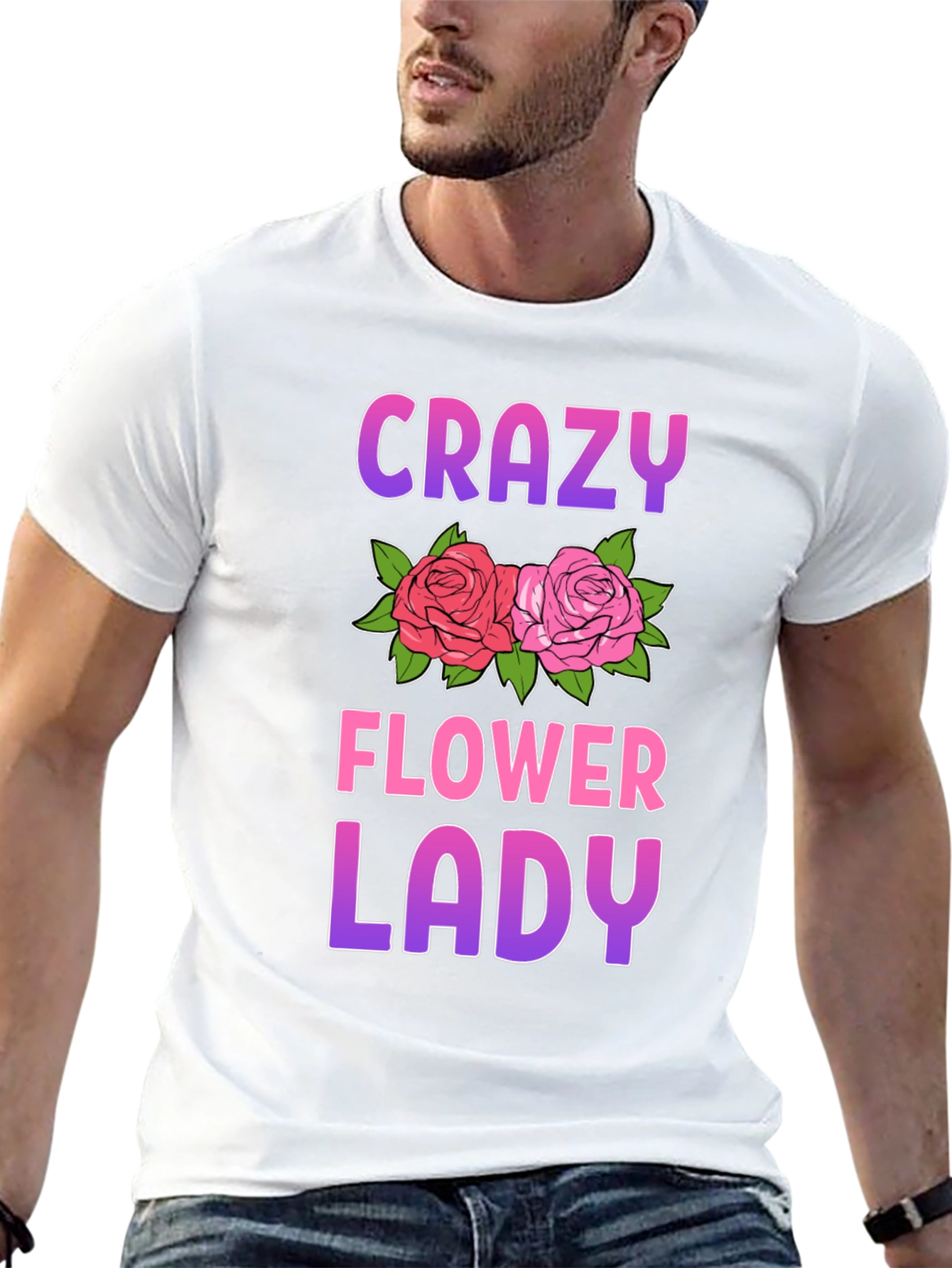 Crazy Flower Lady Graphic Tee