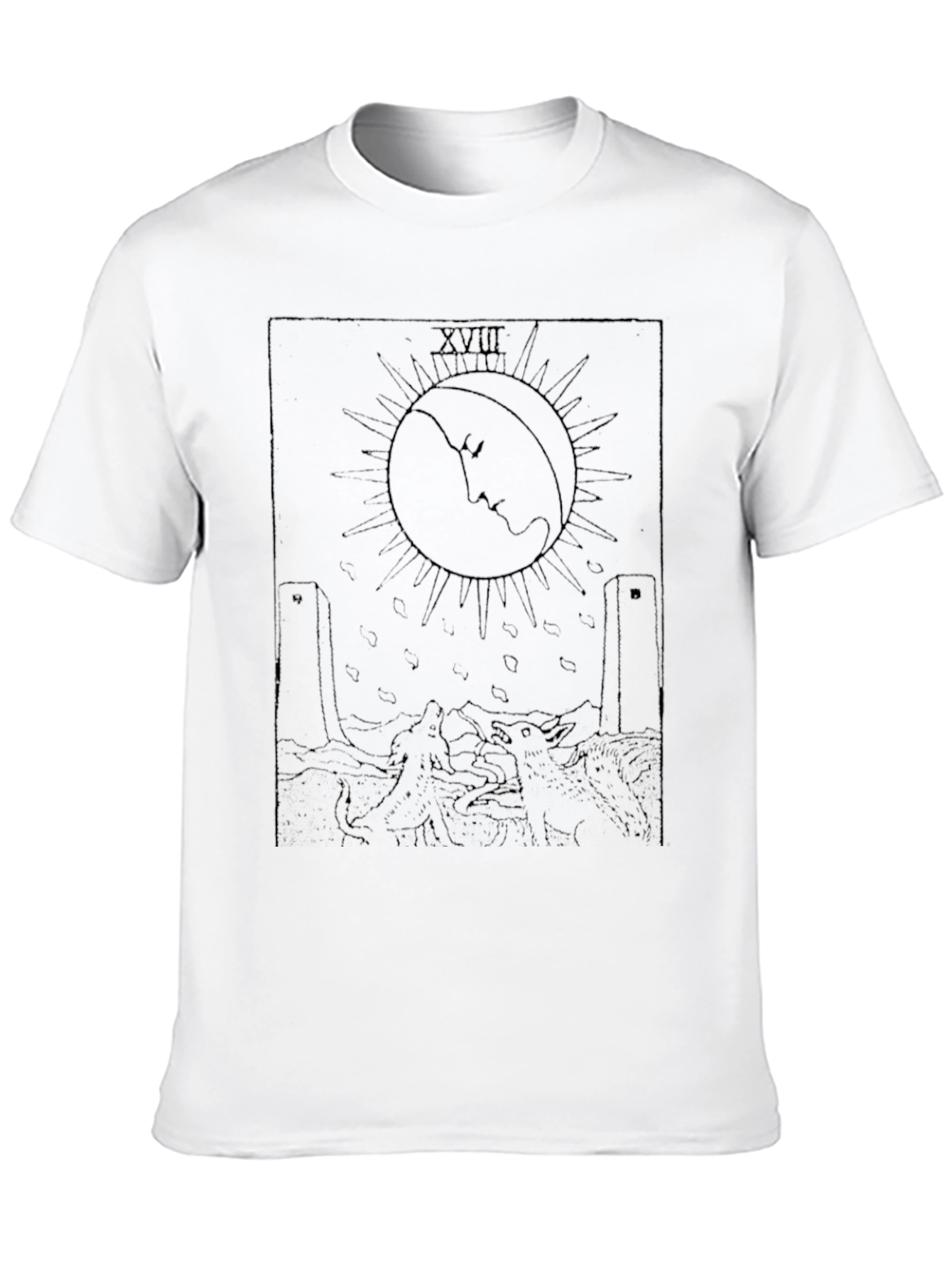 Moon Tarot Card Black T-Shirt
