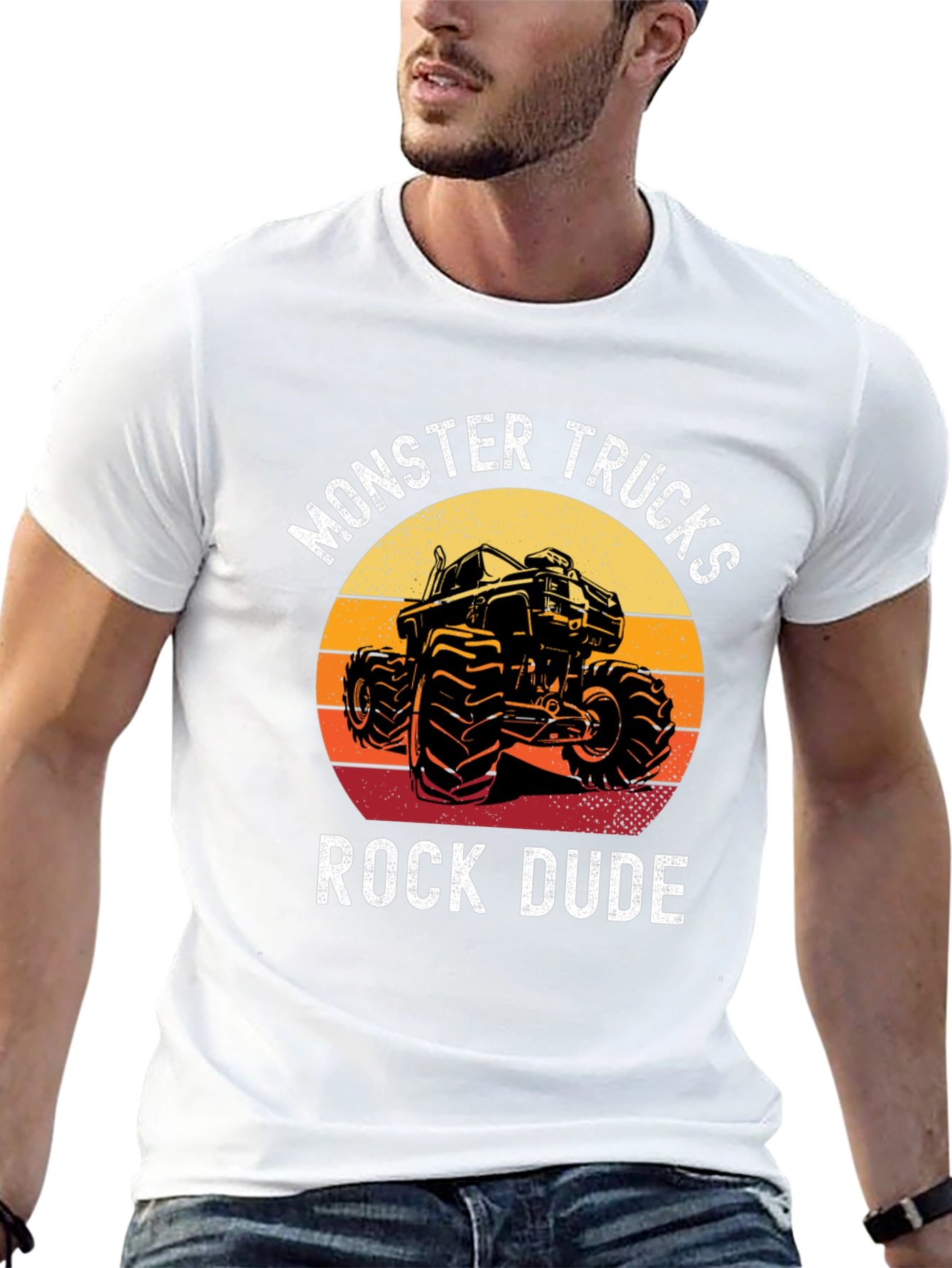 Monster Trucks Rock Dude Graphic T-Shirt
