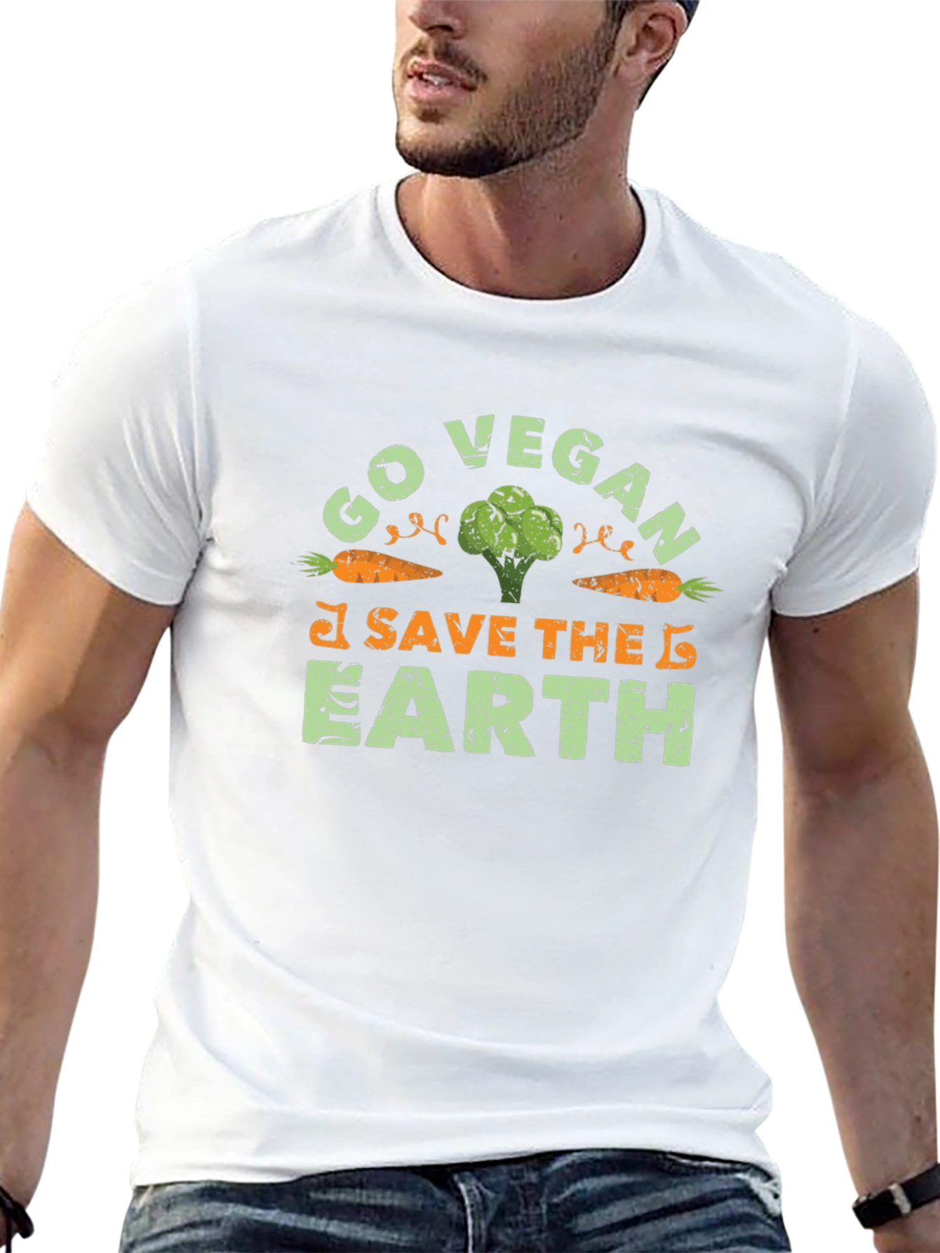Go Vegan Save The Earth Graphic T-Shirt
