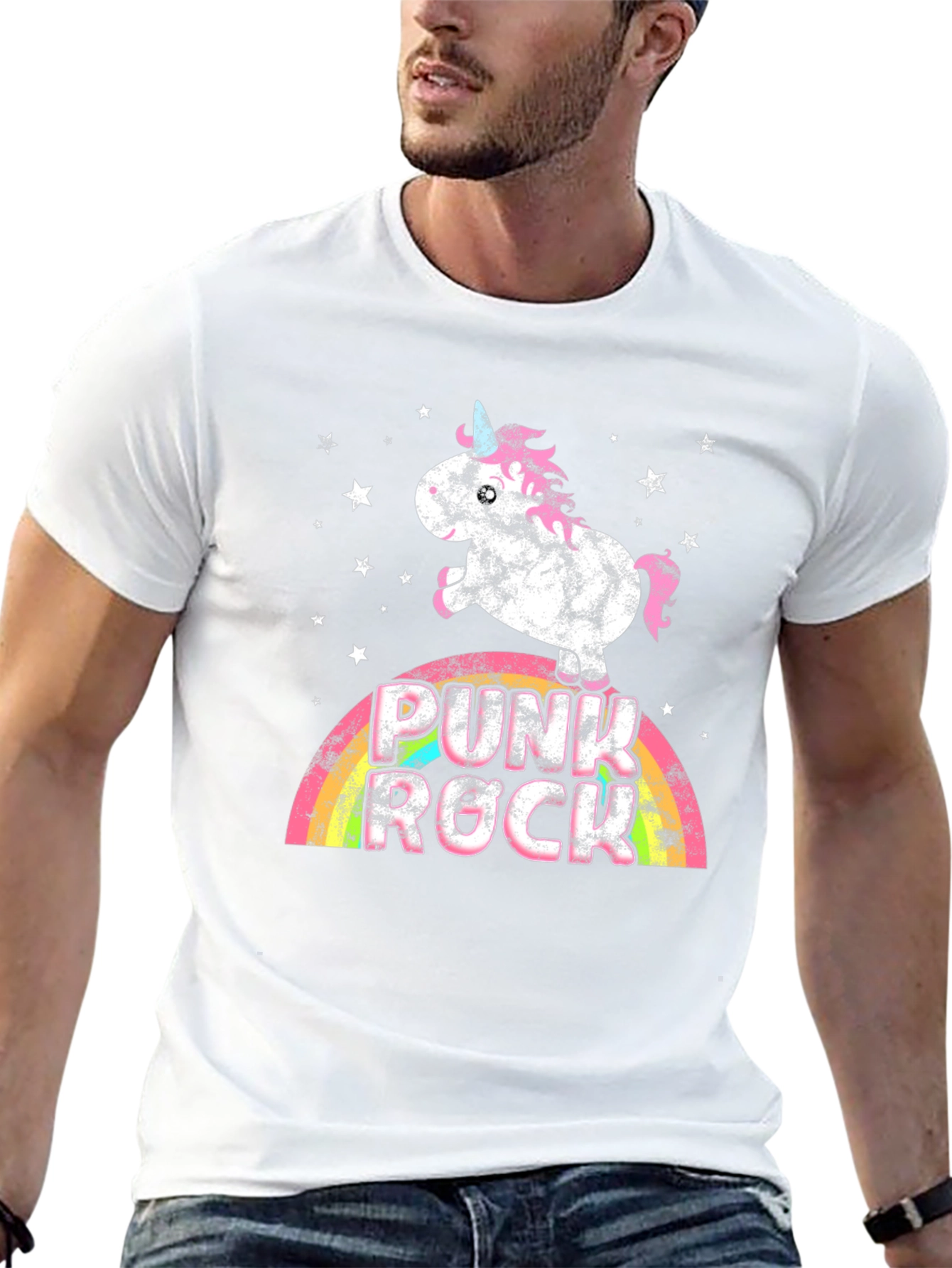 Punk Rock Unicorn Graphic T-Shirt