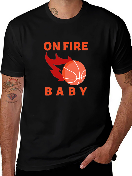 On Fire Basketball Graphic Tee - Black