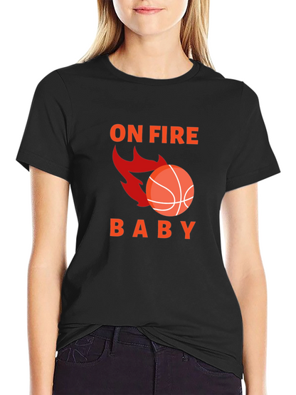 On Fire Basketball Graphic Tee - Black