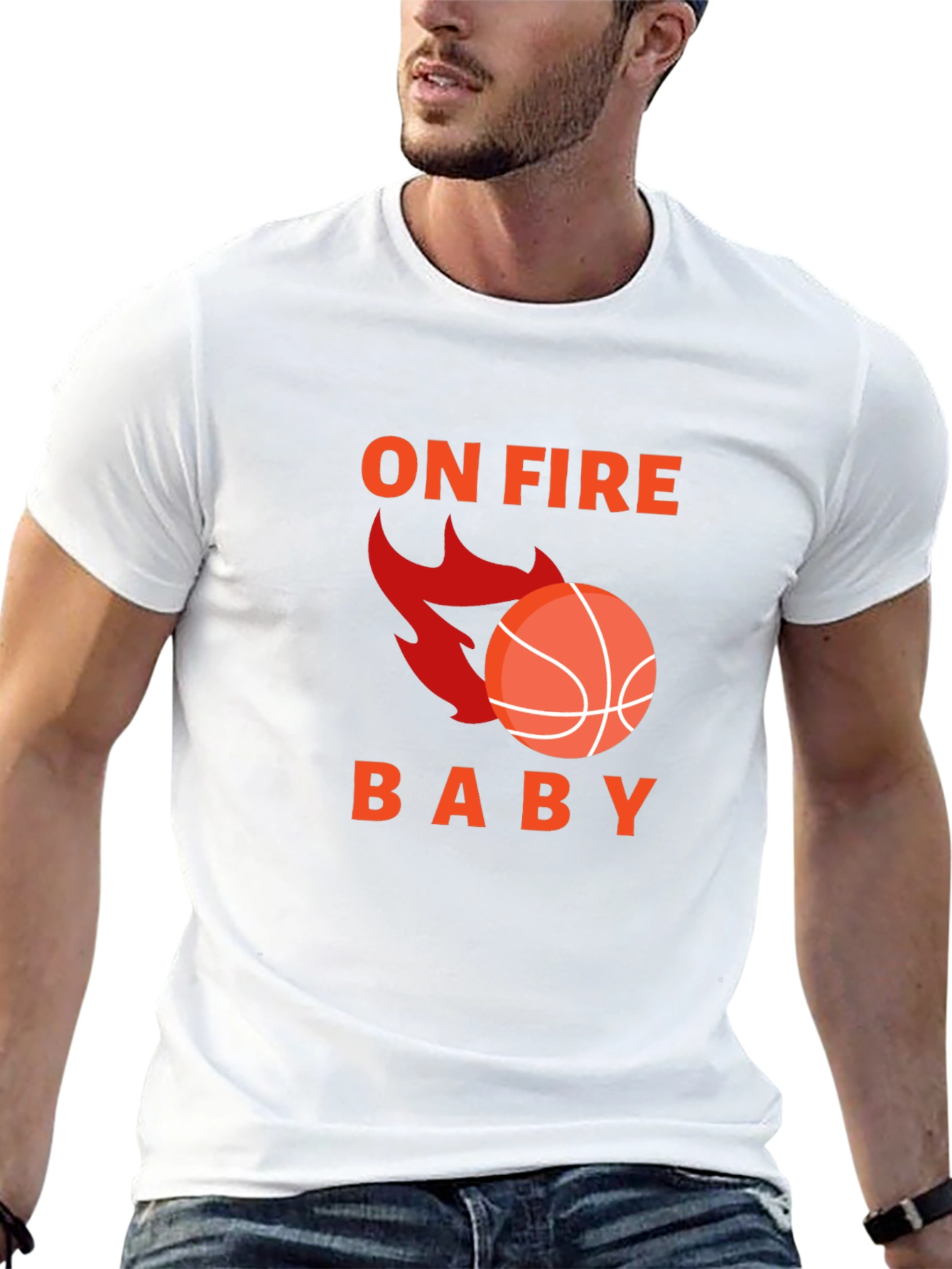 On Fire Basketball Graphic Tee - Black