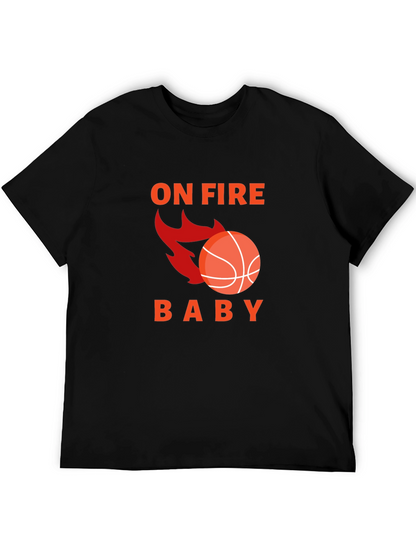 On Fire Basketball Graphic Tee - Black