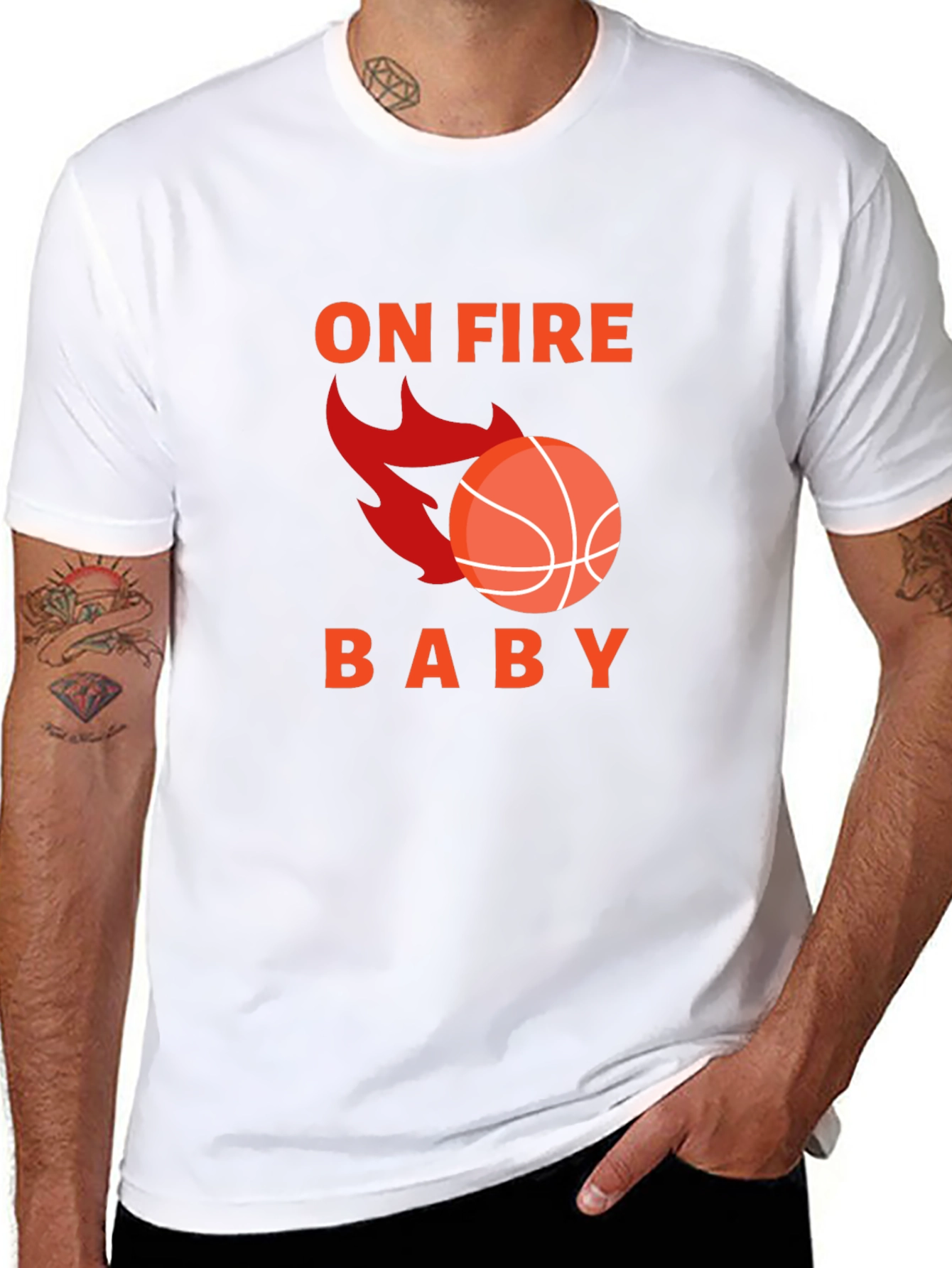 On Fire Basketball Graphic Tee - Black