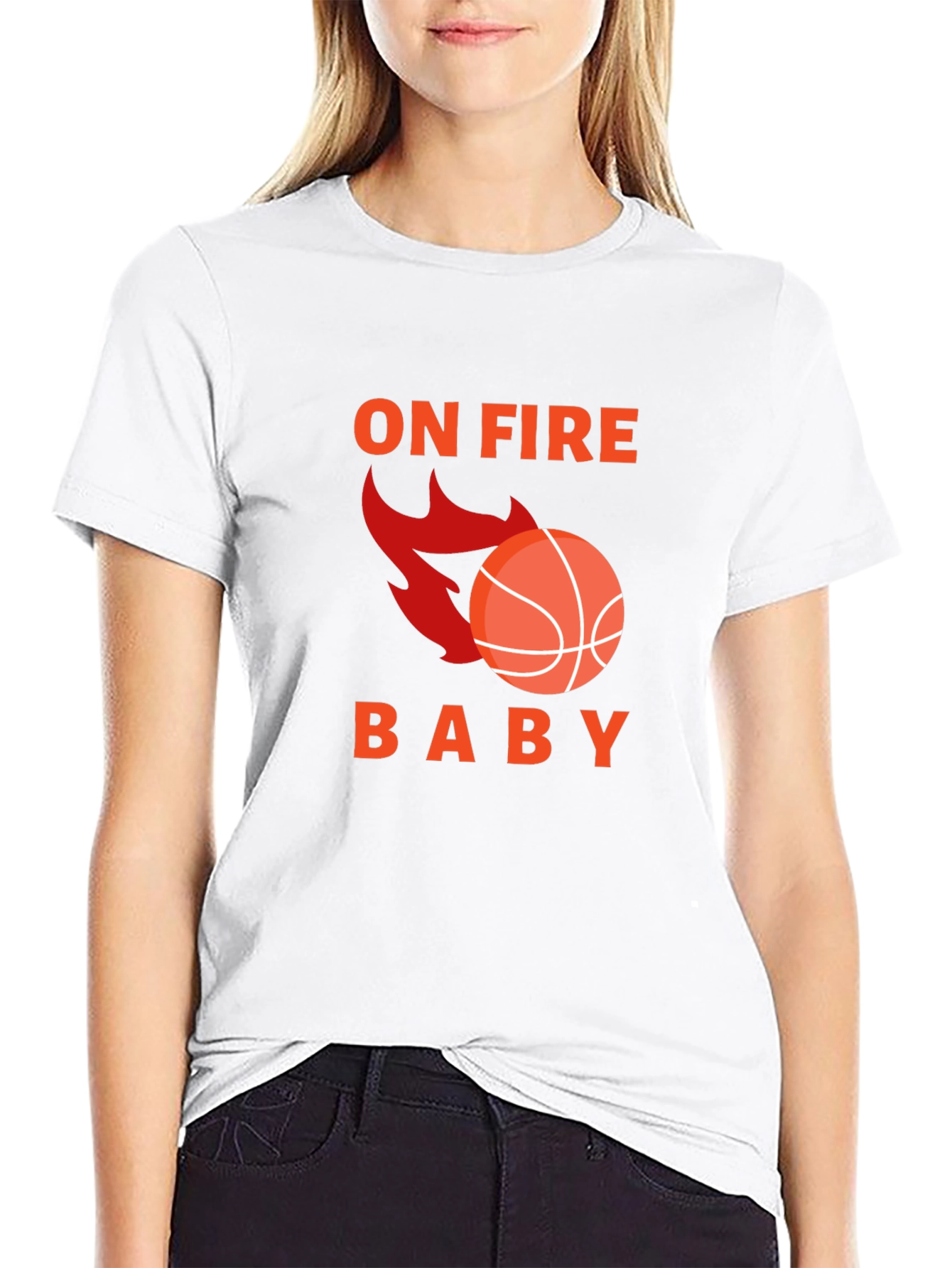 On Fire Basketball Graphic Tee - Black