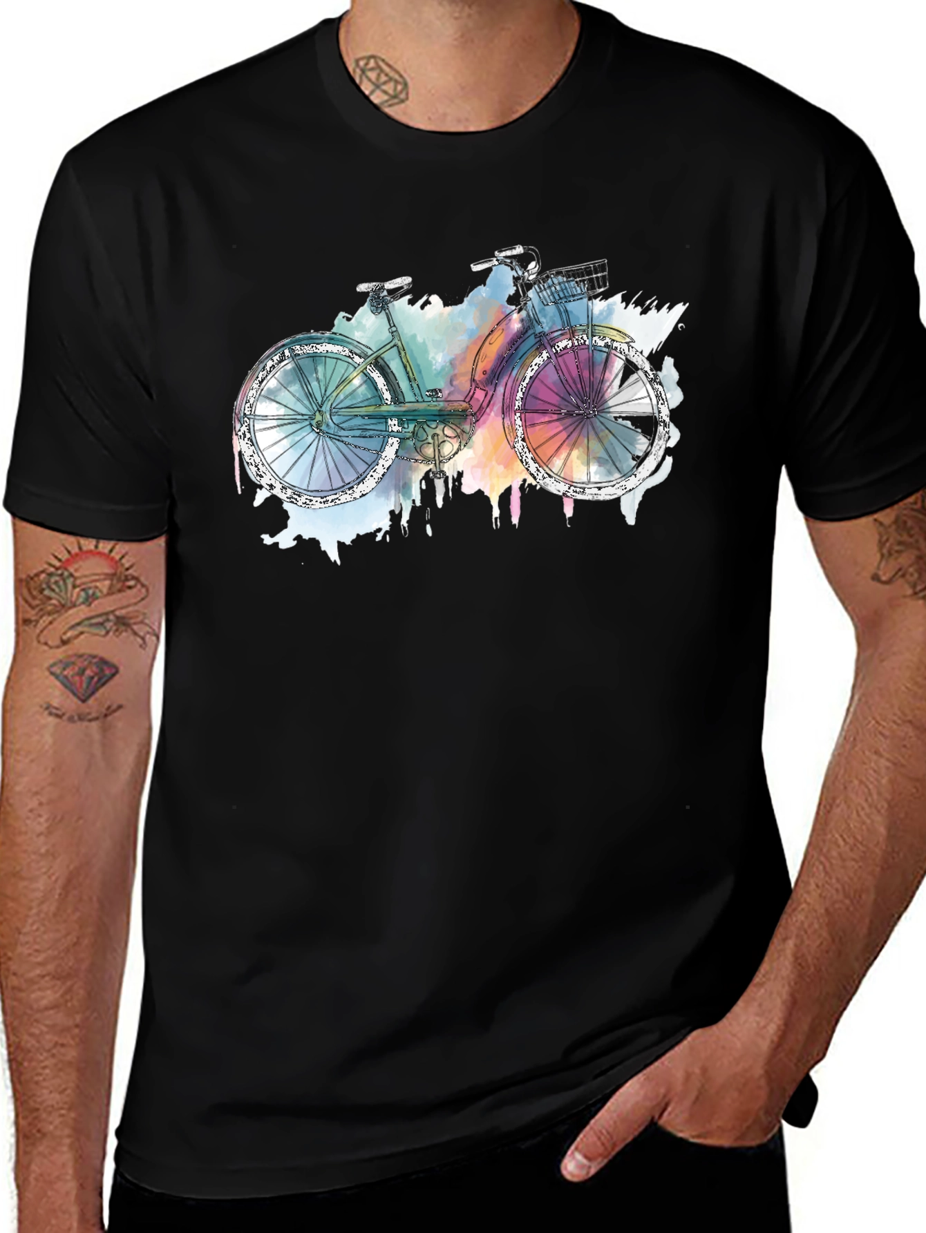 Bicycle Graphic T-Shirt - Artistic Style