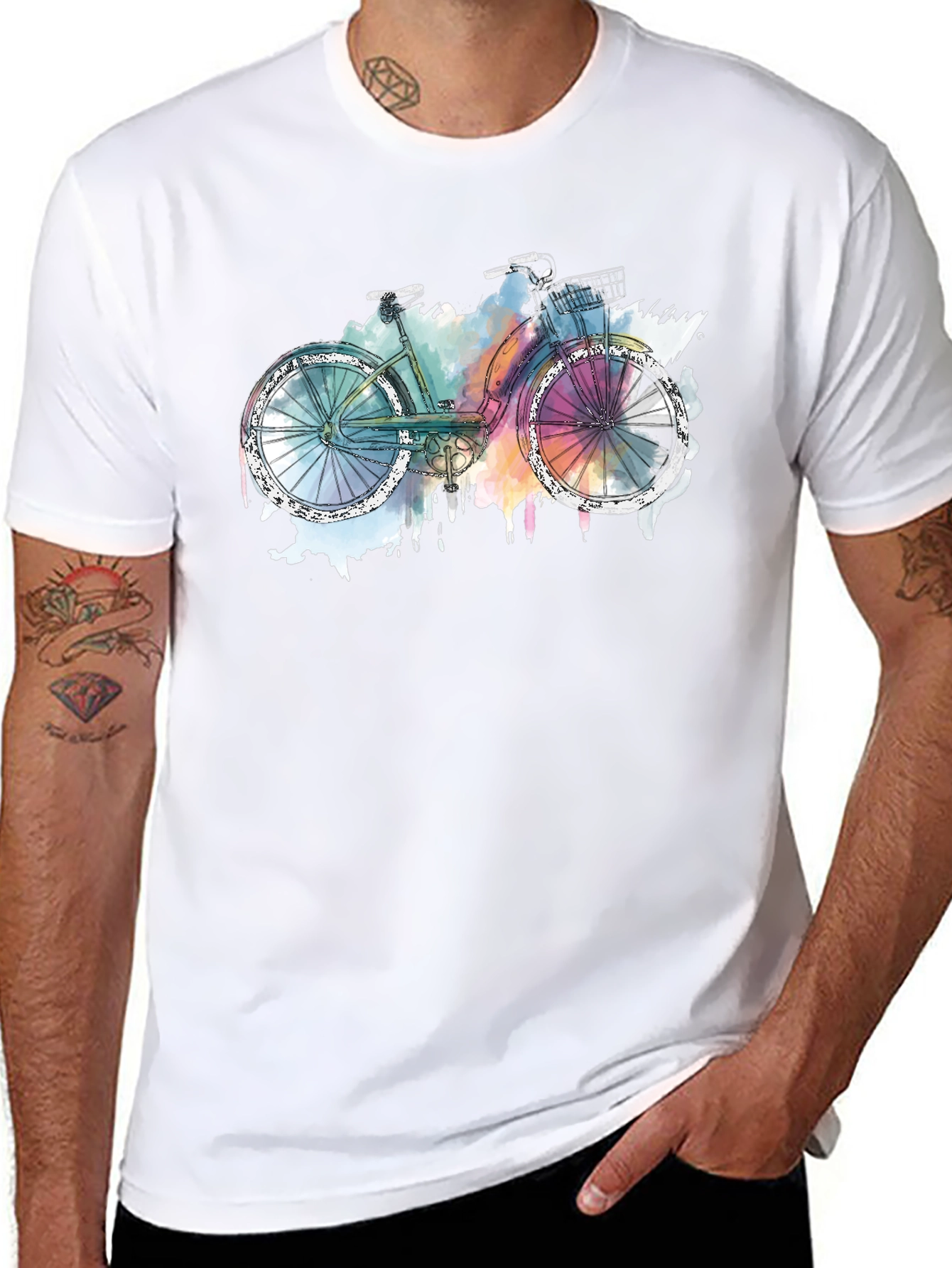 Bicycle Graphic T-Shirt - Artistic Style