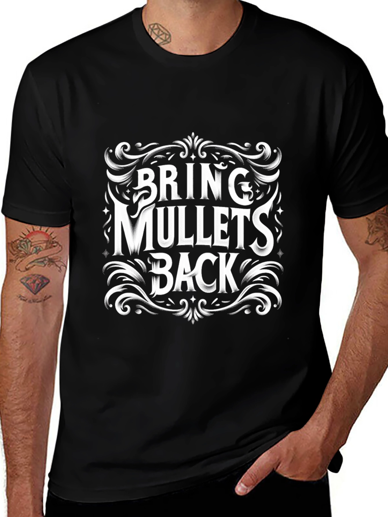 Bring Mullets Back Graphic Tee - Retro Style