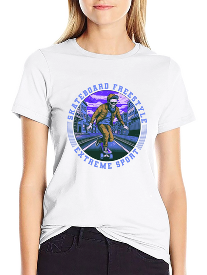 Skateboard Freestyle Graphic Tee - Extreme Sport