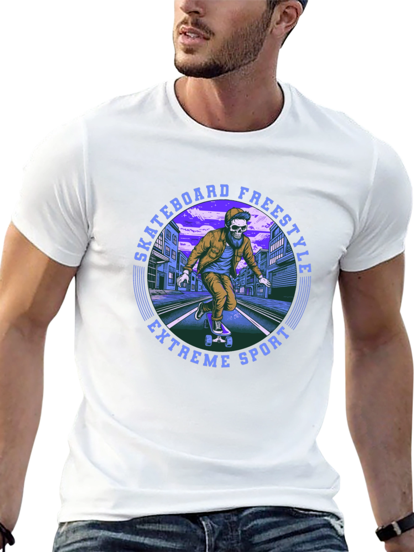 Skateboard Freestyle Graphic Tee - Extreme Sport