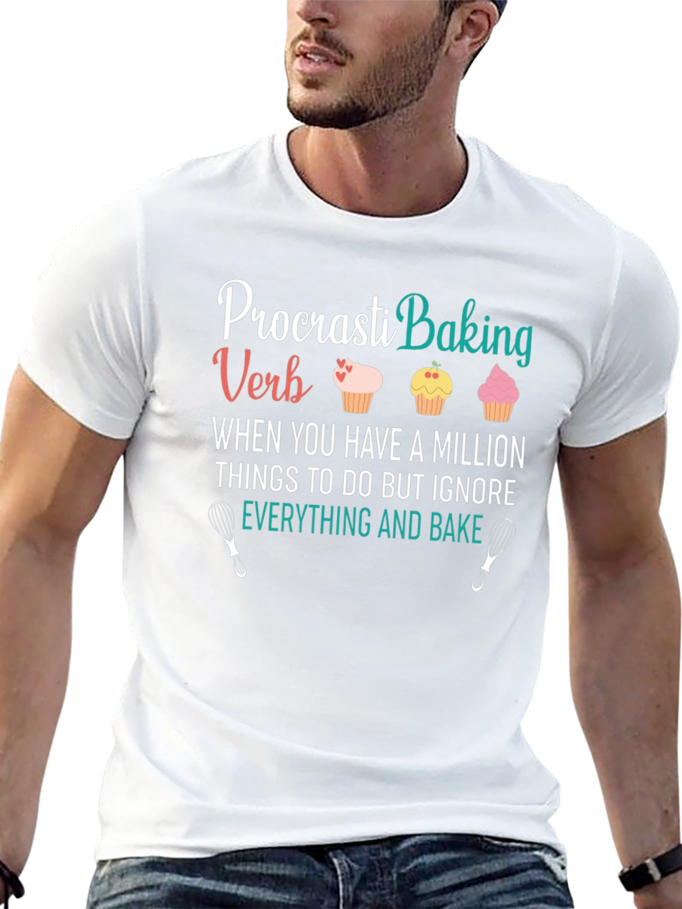 Procrasti-Baking T-Shirt: Funny Baker Tee