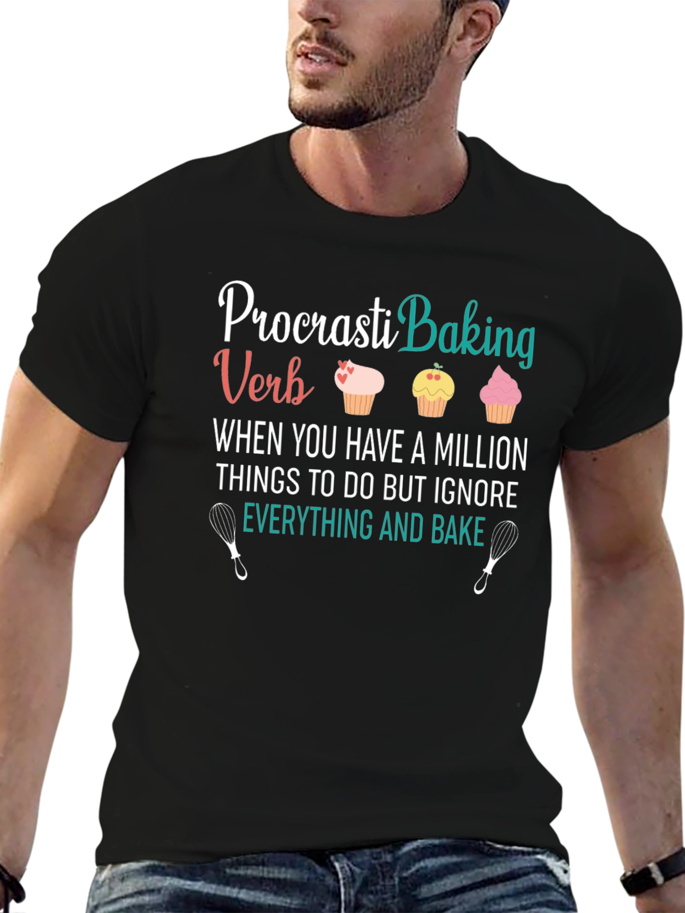 Procrasti-Baking T-Shirt: Funny Baker Tee
