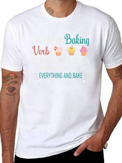 Procrasti-Baking T-Shirt: Funny Baker Tee