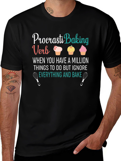 Procrasti-Baking T-Shirt: Funny Baker Tee