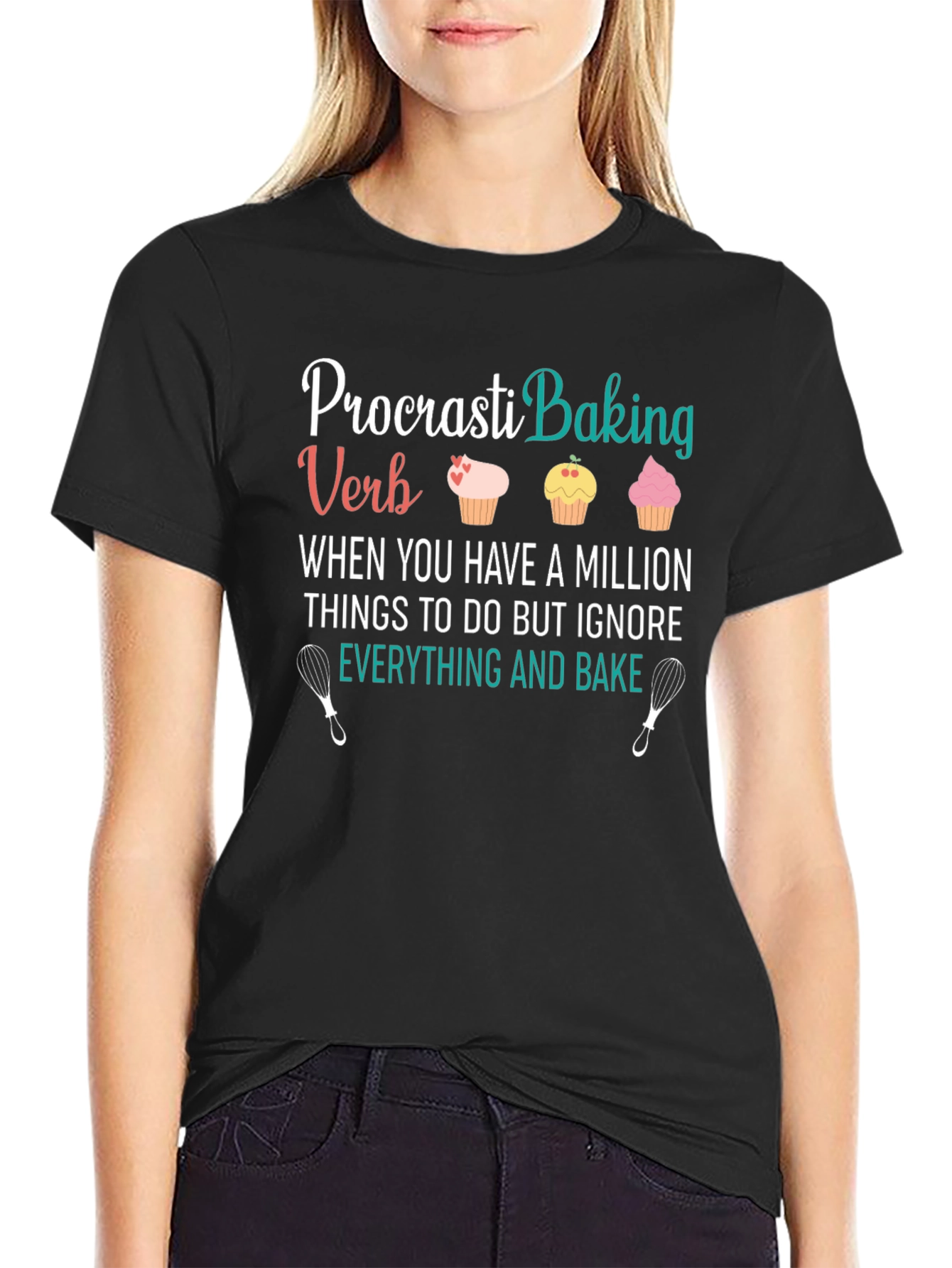 Procrasti-Baking T-Shirt: Funny Baker Tee