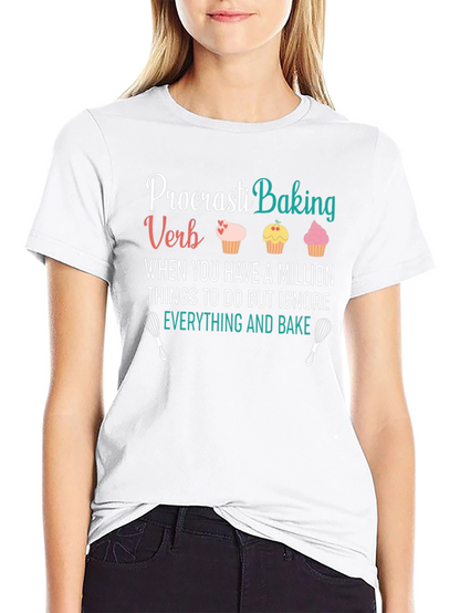 Procrasti-Baking T-Shirt: Funny Baker Tee