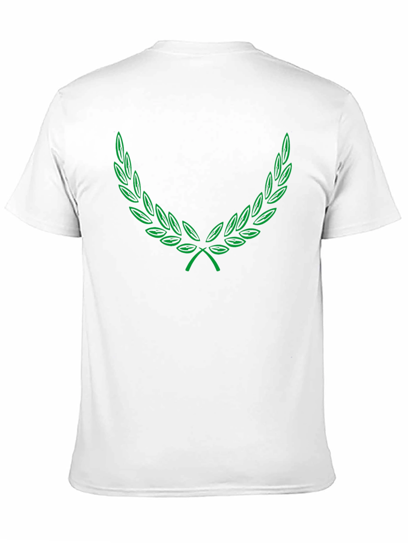 Green Laurel Wreath Graphic Black T-Shirt