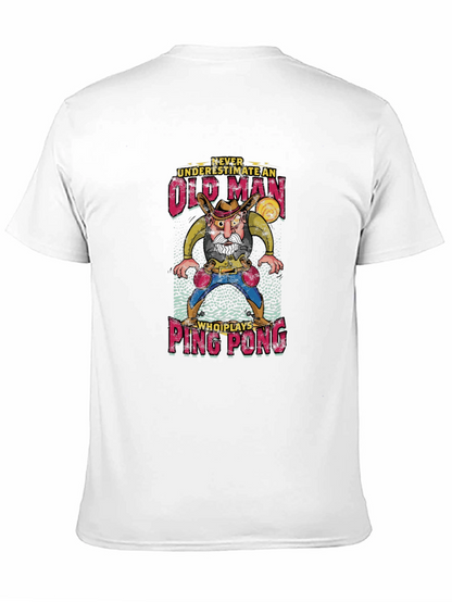 Old Man Ping Pong Graphic Tee - Unique Gift