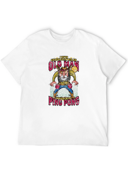 Old Man Ping Pong Graphic Tee - Unique Gift