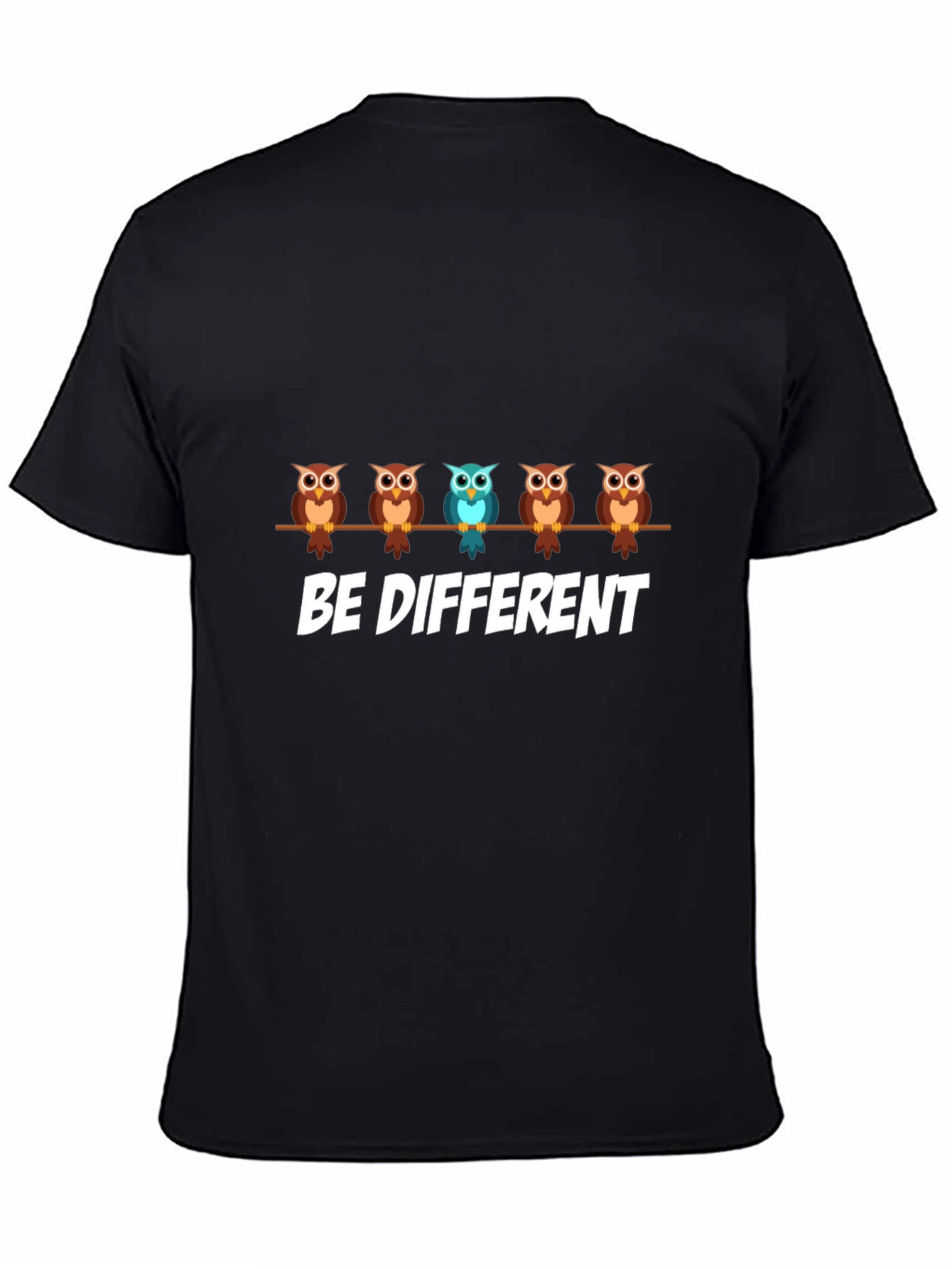 Be Different Owl Graphic Print T-Shirt